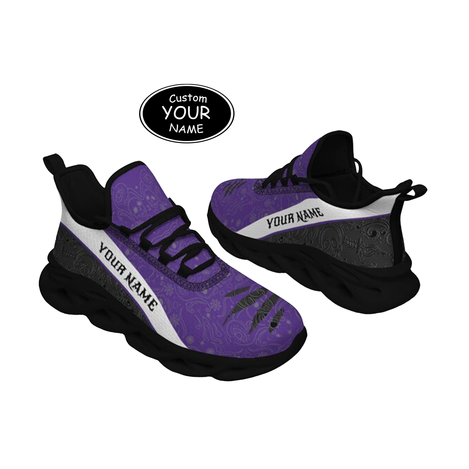 Max Sowl-25-yy-Evanston-21-2, Personalized Northwestern Wildcats Custom Max Sowl Shoes, Patriotic Running Sneakers, Custom Comfortable Walking Shoes