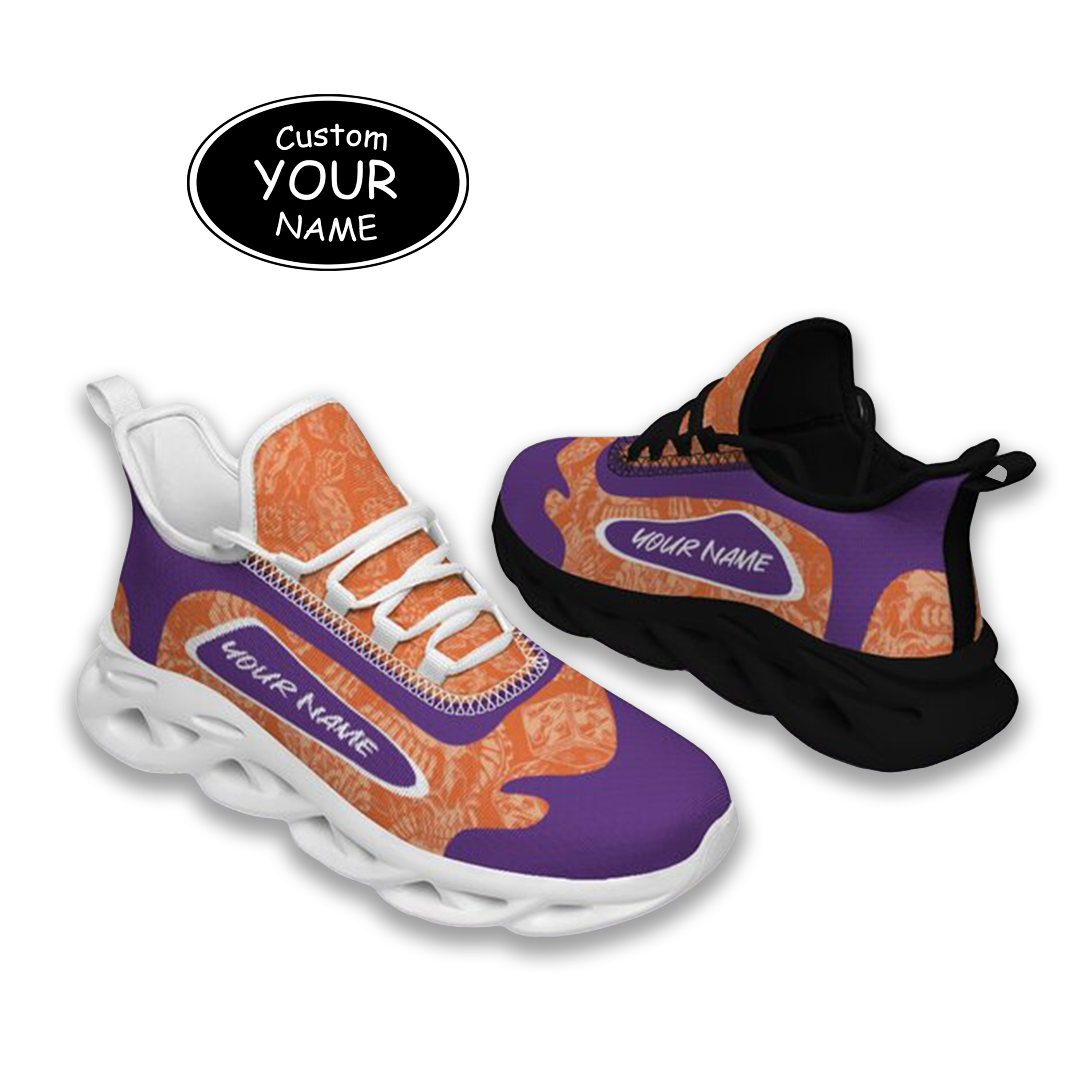 Max Sowl-25-cy-Clemson-1-3, Personalized Clemson Tigers Custom Max Sowl Shoes, Patriotic Running Sneakers, Custom Comfortable Walking Shoes