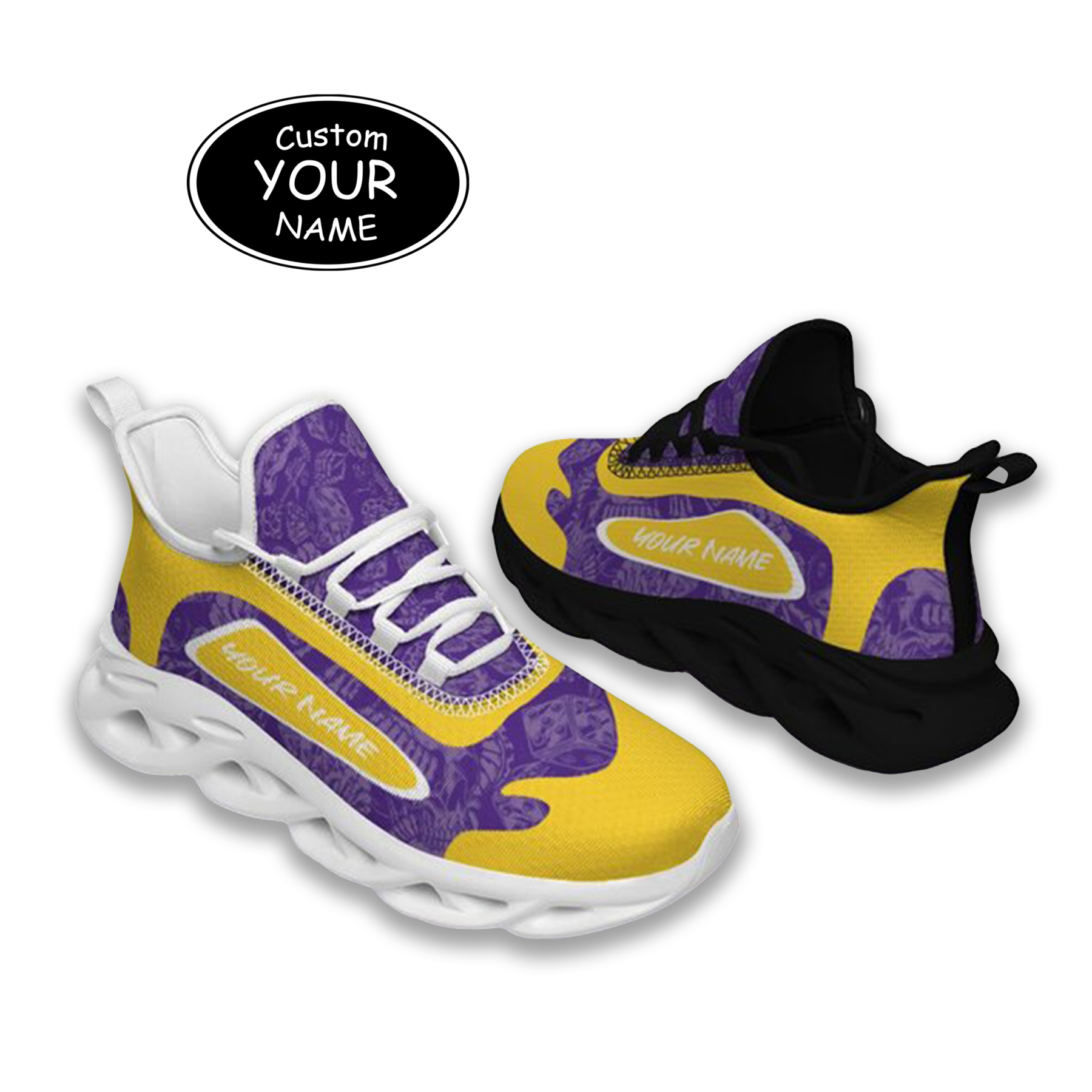 Max Sowl-25-cy-Baton Rouge-6-3, Personalized LSU Tigers Custom Max Sowl Shoes, Patriotic Running Sneakers, Custom Comfortable Walking Shoes