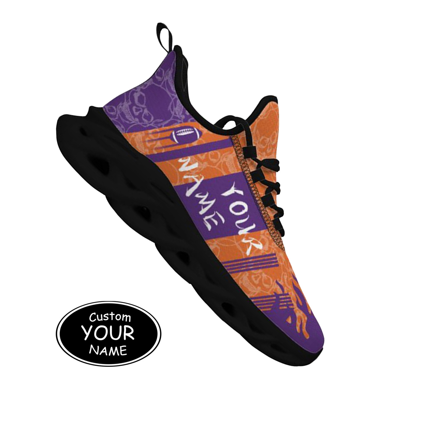 Max Sowl-25-yy-Clemson-1-3, Personalized Clemson Tigers Custom Max Sowl Shoes, Patriotic Running Sneakers, Custom Comfortable Walking Shoes