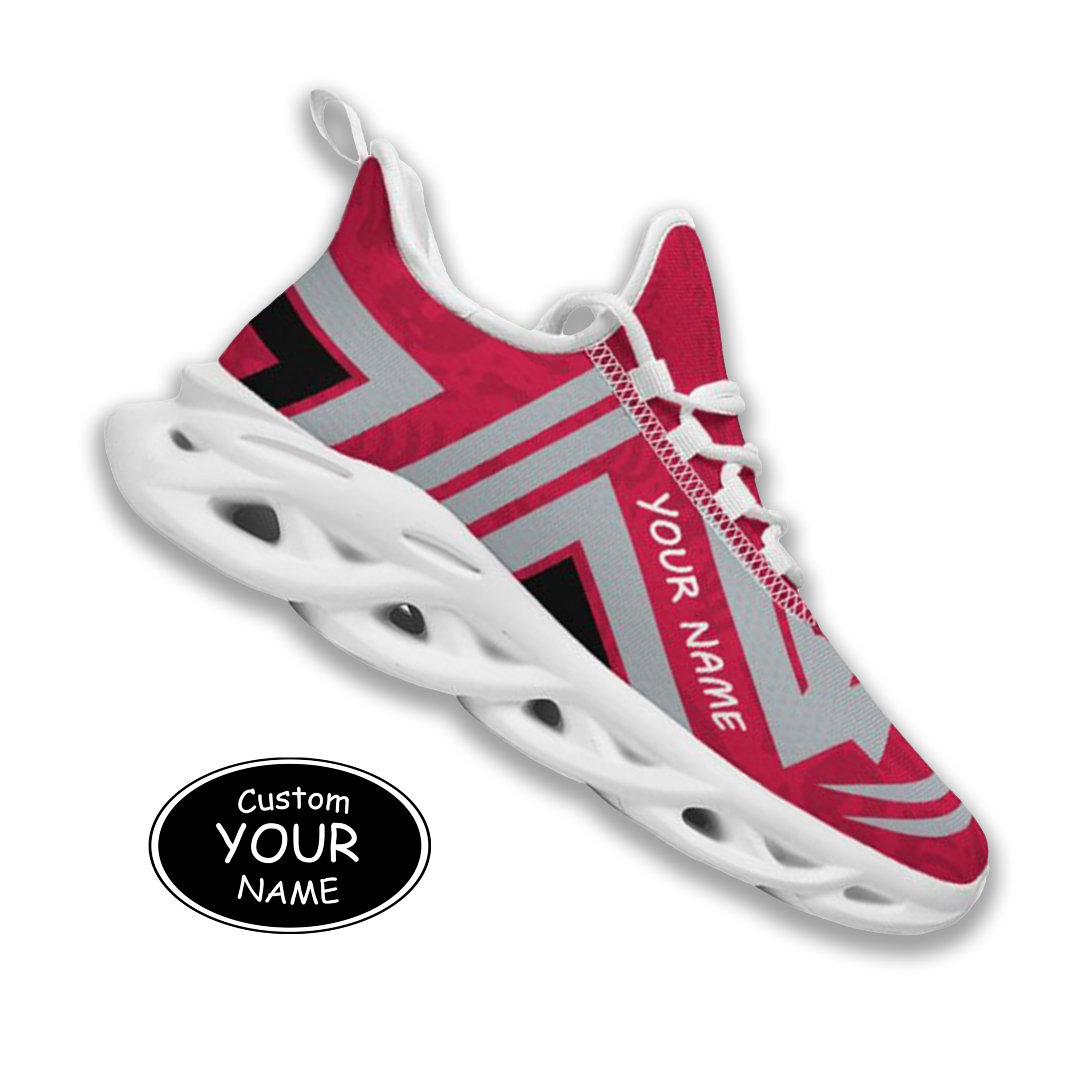 Max Sowl-25-cy-Columbus-3-4, Personalized Ohio State Buckeyes Custom Max Sowl Shoes, Personalized Sport Footwear, Custom Color-Blocked Running Shoes