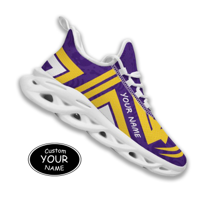 Max Sowl-25-cy-Baton Rouge-6-4, Personalized LSU Tigers Custom Max Sowl Shoes, Personalized Sport Footwear, Custom Color-Blocked Running Shoes
