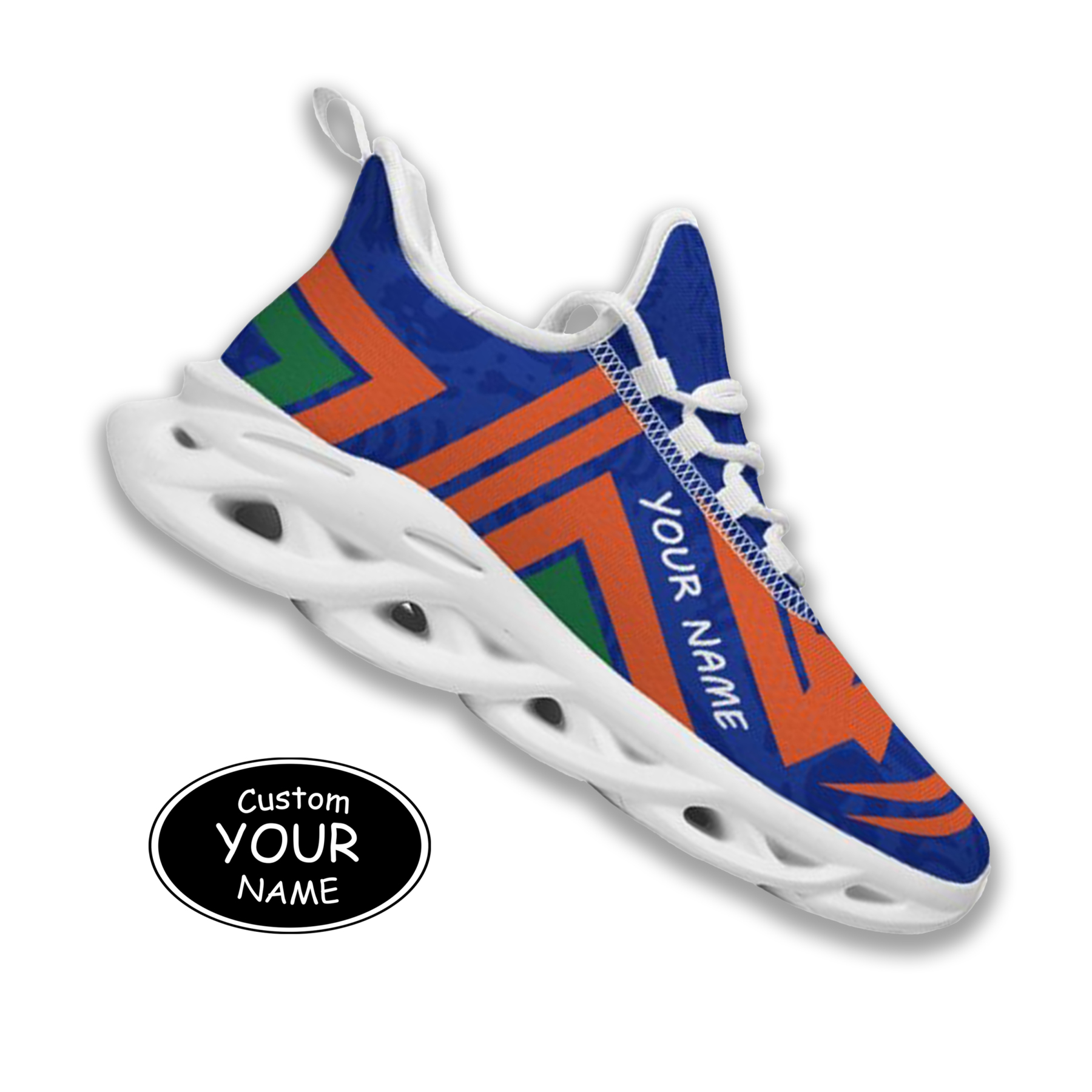 Max Sowl-25-cy-Gainesville-7-4, Personalized Florida Gators Custom Max Sowl Shoes, Personalized Sport Footwear, Custom Color-Blocked Running Shoes
