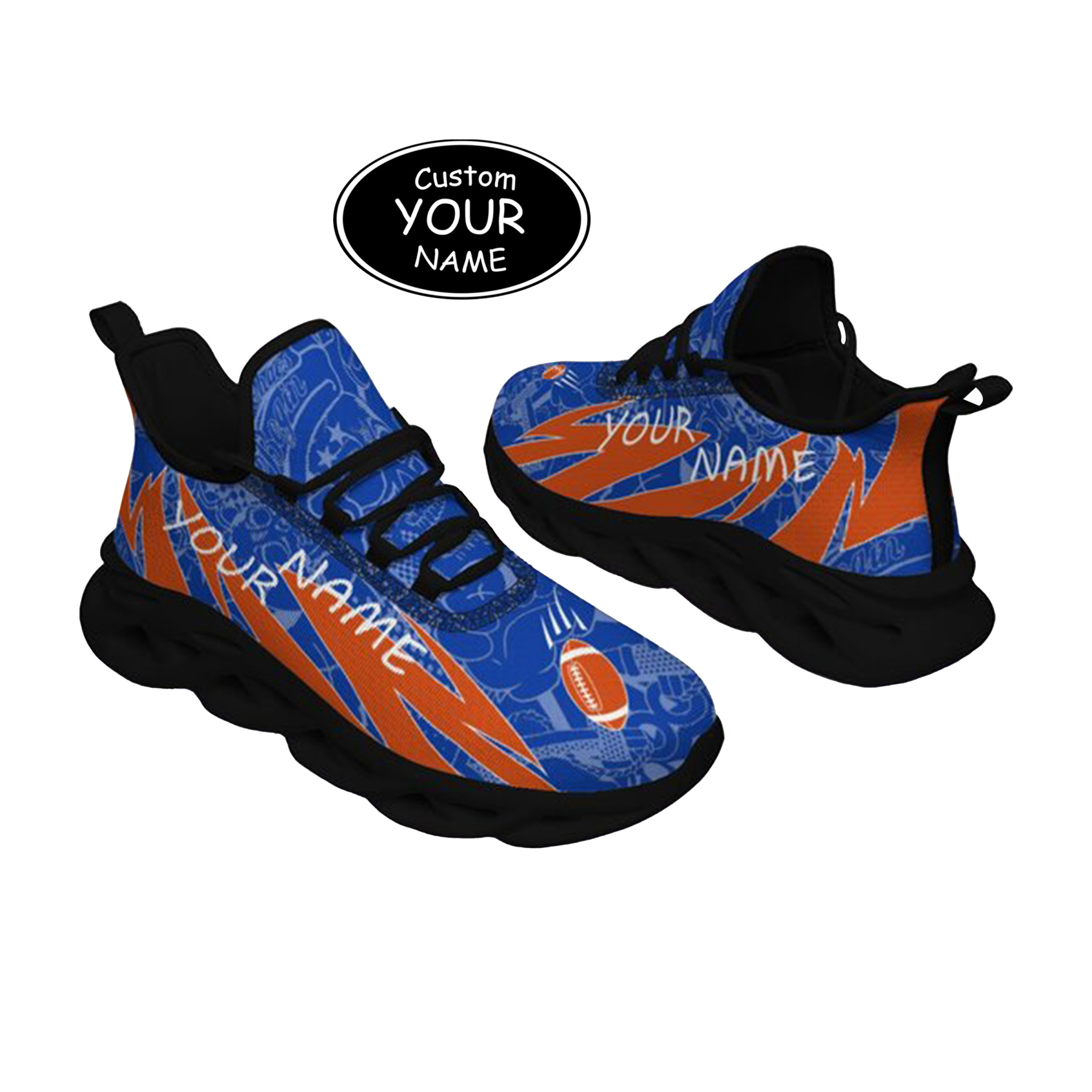 Max Sowl-25-yy-Boise-23-4, Personalized Boise State Broncos Custom Max Sowl Shoes, Personalized Sport Footwear, Custom Color-Blocked Running Shoes