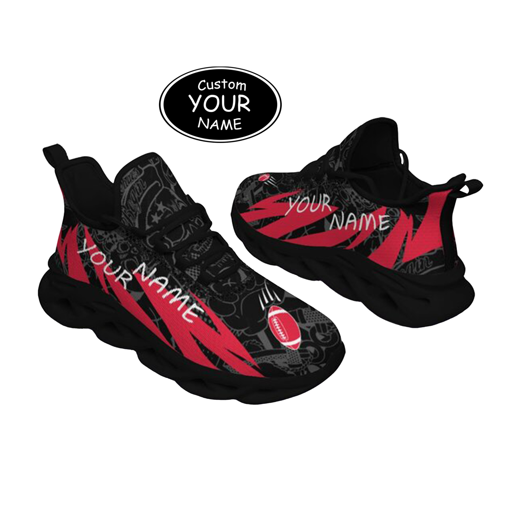 Max Sowl-25-yy-Cincinnati-24-4, Personalized Cincinnati Bearcats Custom Max Sowl Shoes, Personalized Sport Footwear, Custom Color-Blocked Running Shoes