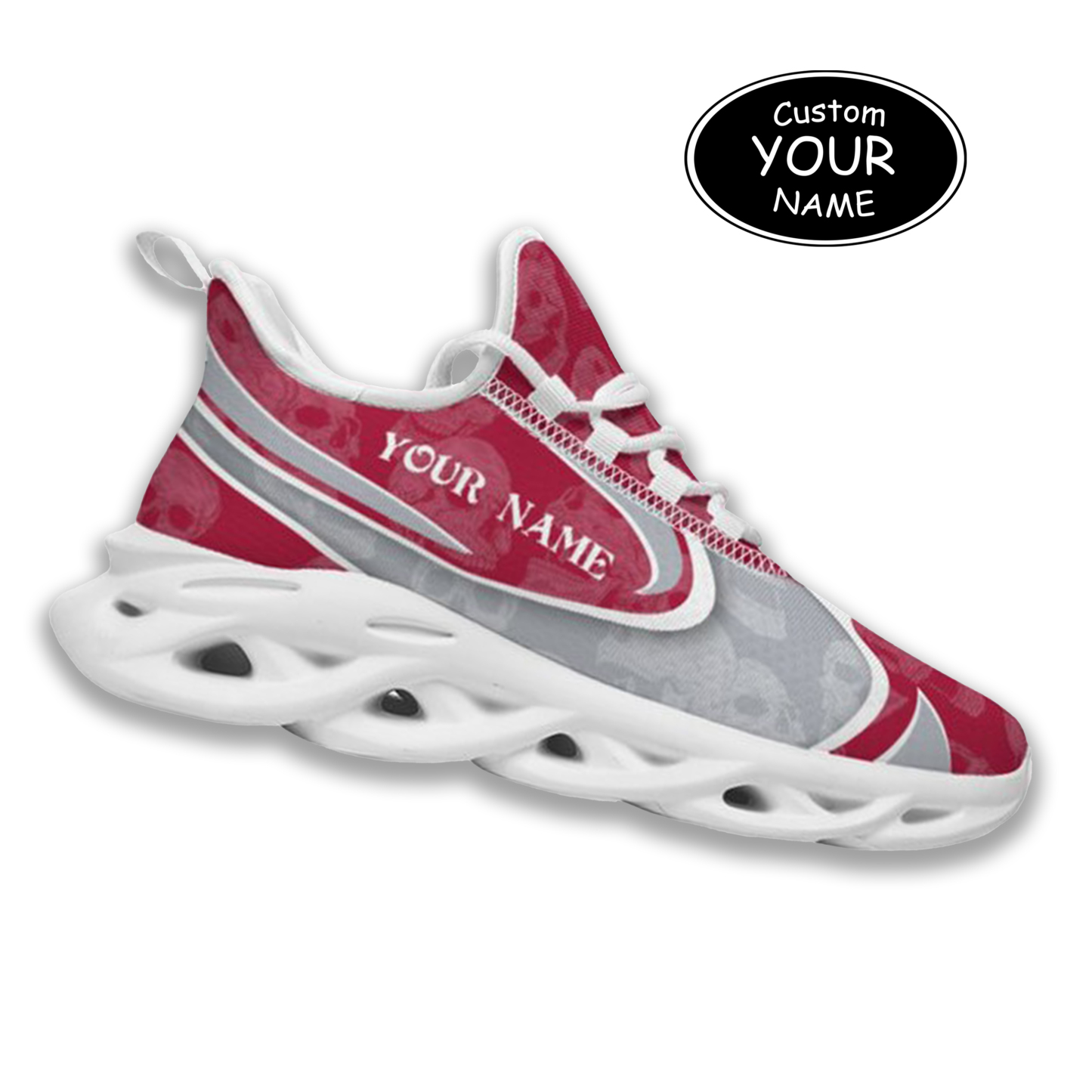 Max Sowl-25-cy-Tuscaloosa-2-5, Personalized Alabama Crimson Tide Custom Max Sowl Shoes, Personalized Skull Sport Footwear, Custom Color-Blocked Running Shoes