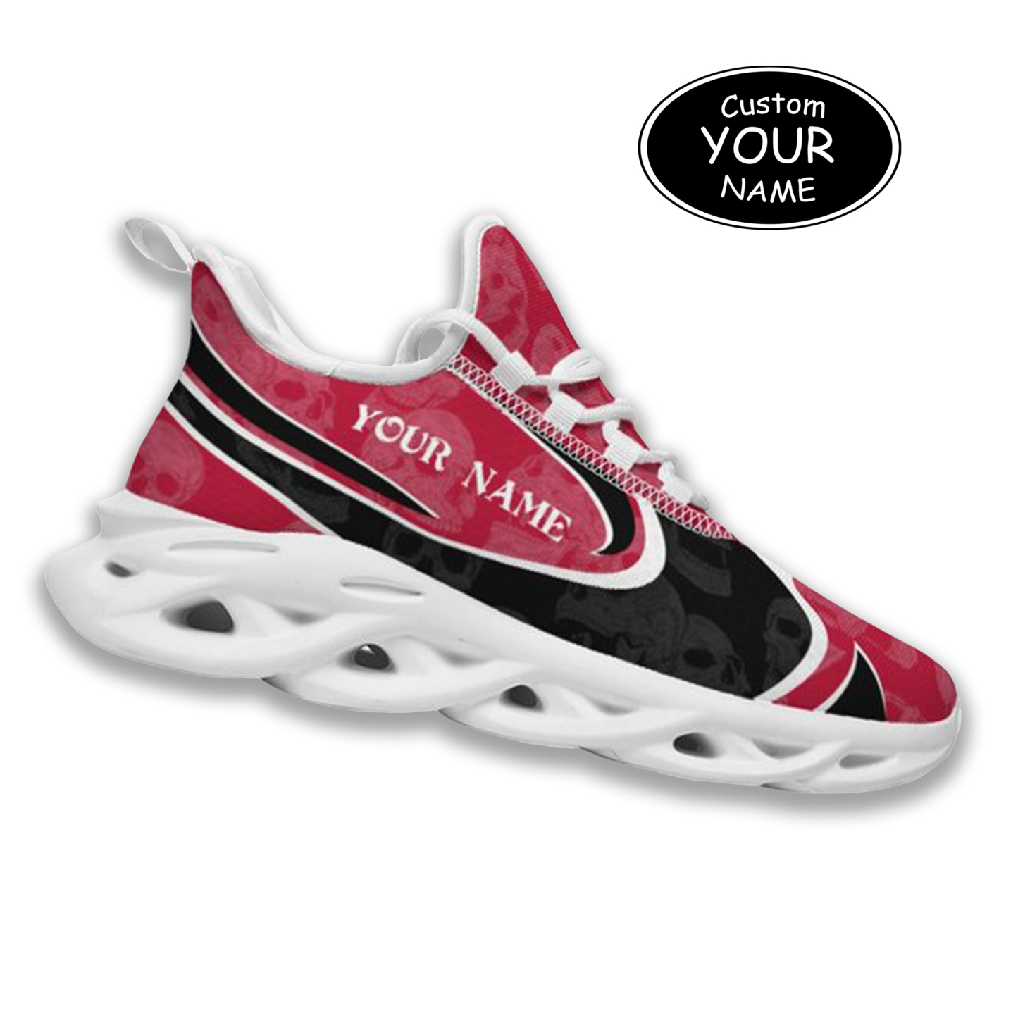 Max Sowl-25-cy-Athens-8-5, Personalized Georgia Bulldogs Custom Max Sowl Shoes, Personalized Skull Sport Footwear, Custom Color-Blocked Running Shoes