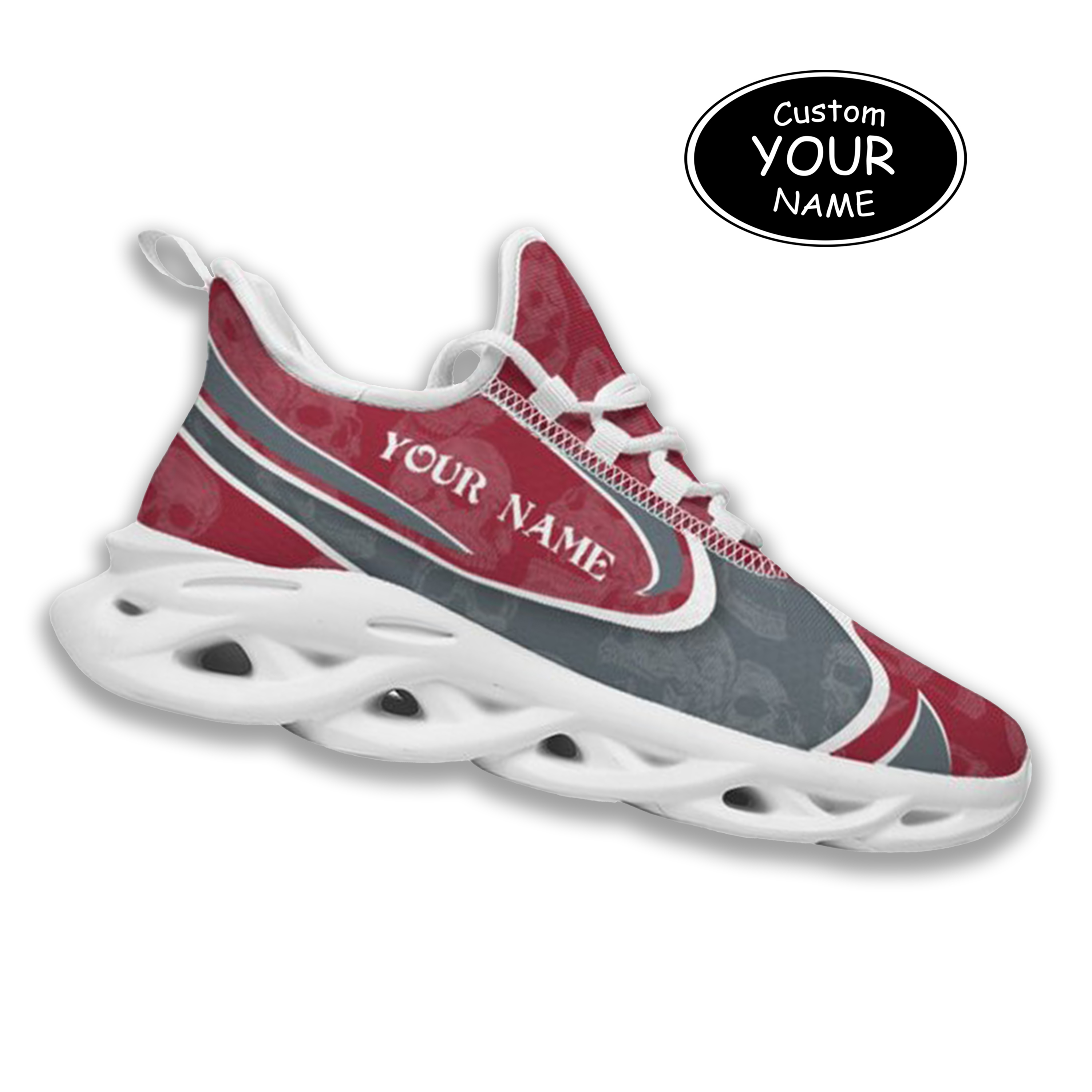 Max Sowl-25-cy-Pullman-10-5, Personalized Washington State Cougars Custom Max Sowl Shoes, Personalized Skull Sport Footwear, Custom Color-Blocked Running Shoes