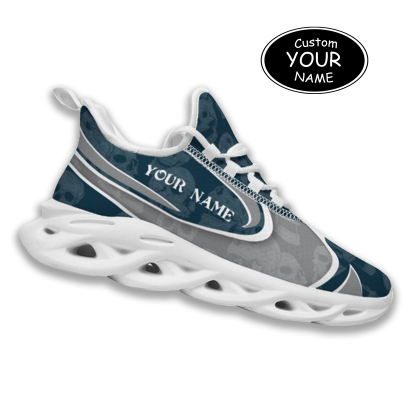 Max Sowl-25-cy-Logan-22-5, Personalized Utah State Aggies Custom Max Sowl Shoes, Personalized Skull Sport Footwear, Custom Color-Blocked Running Shoes