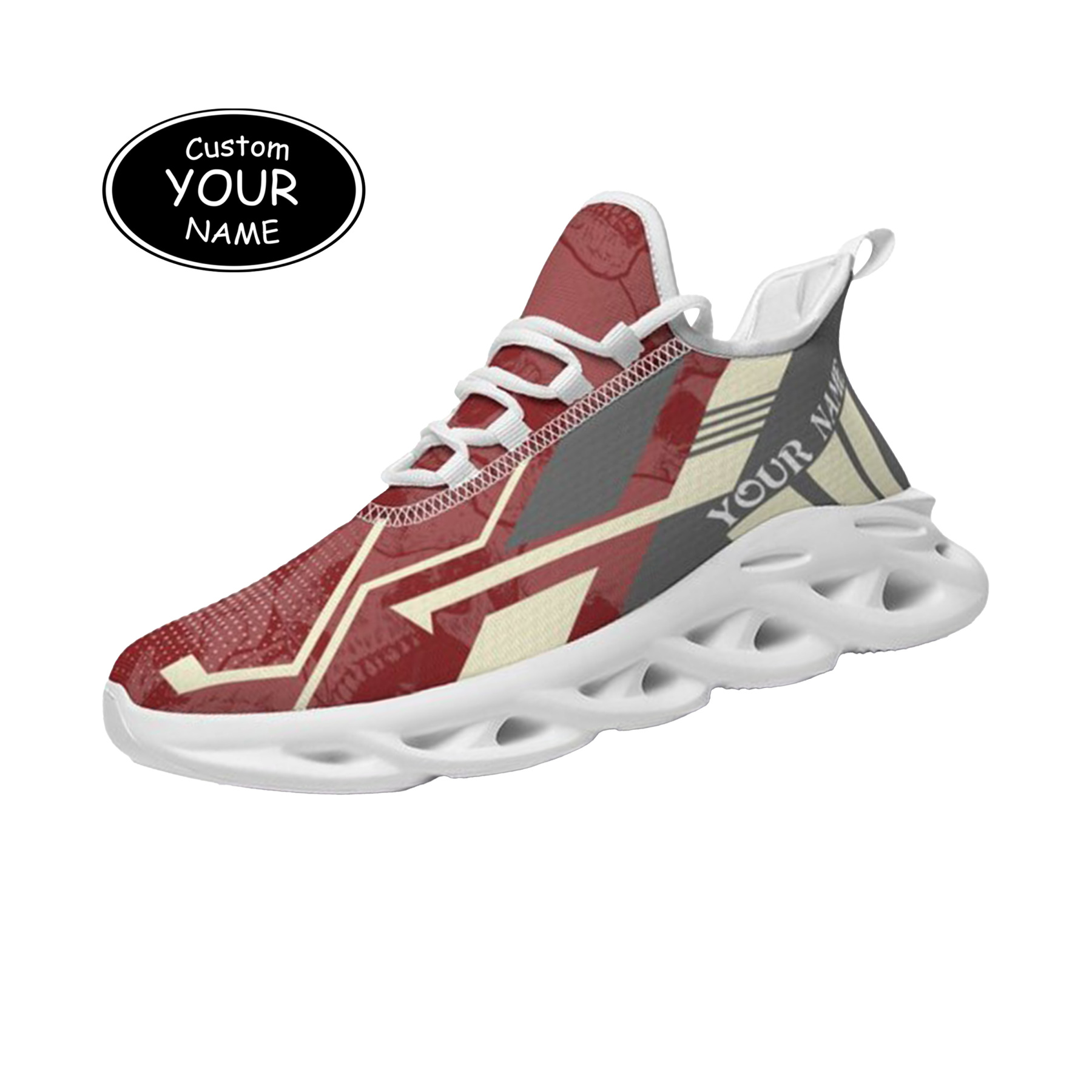Max Sowl-25-yy-Norman-4-5, Personalized Oklahoma Sooners Custom Max Sowl Shoes, Personalized Skull Sport Footwear, Custom Color-Blocked Running Shoes