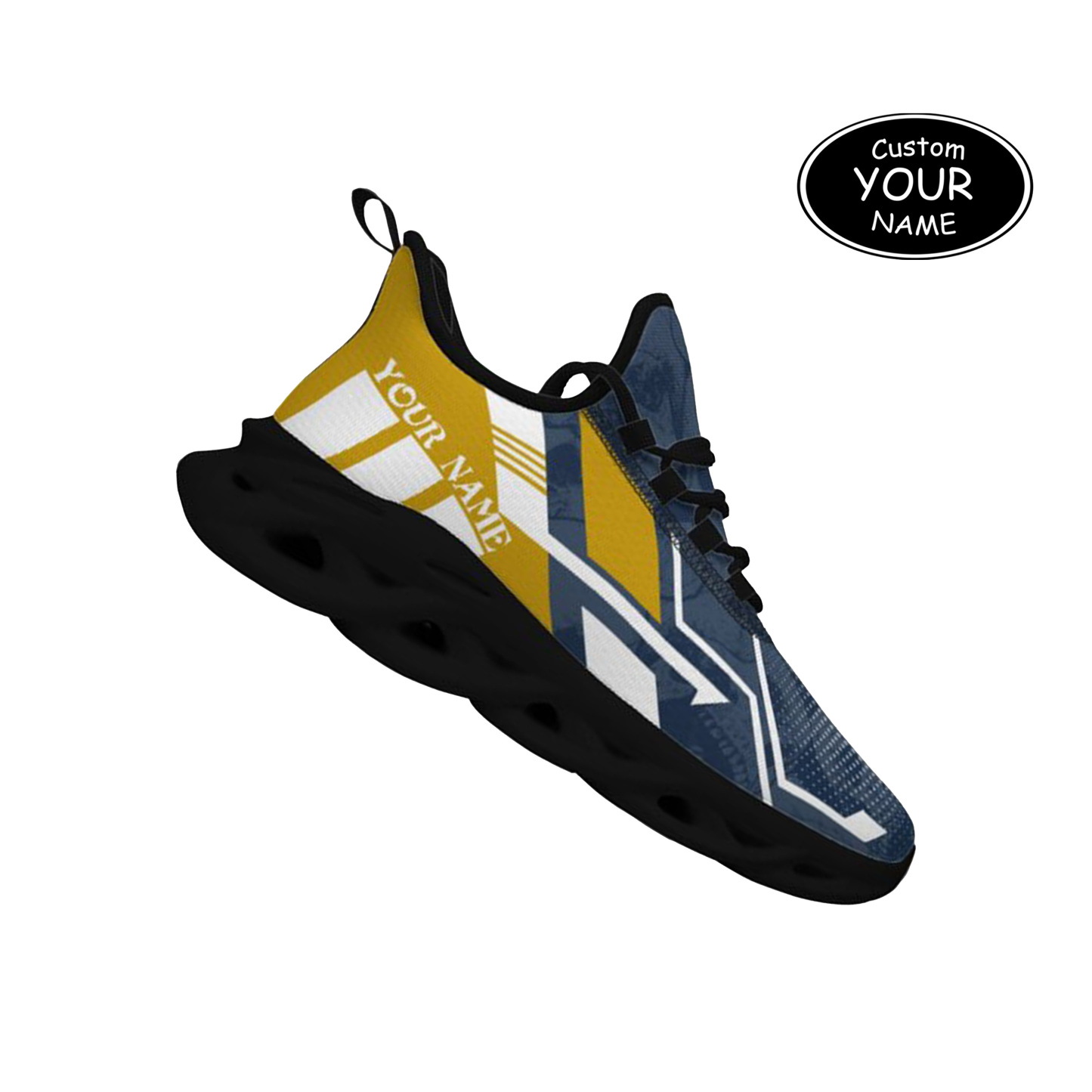 Max Sowl-25-yy-South Bend-5-5, Personalized Notre Dame Fighting Irish Custom Max Sowl Shoes, Personalized Skull Sport Footwear, Custom Color-Blocked Running Shoes