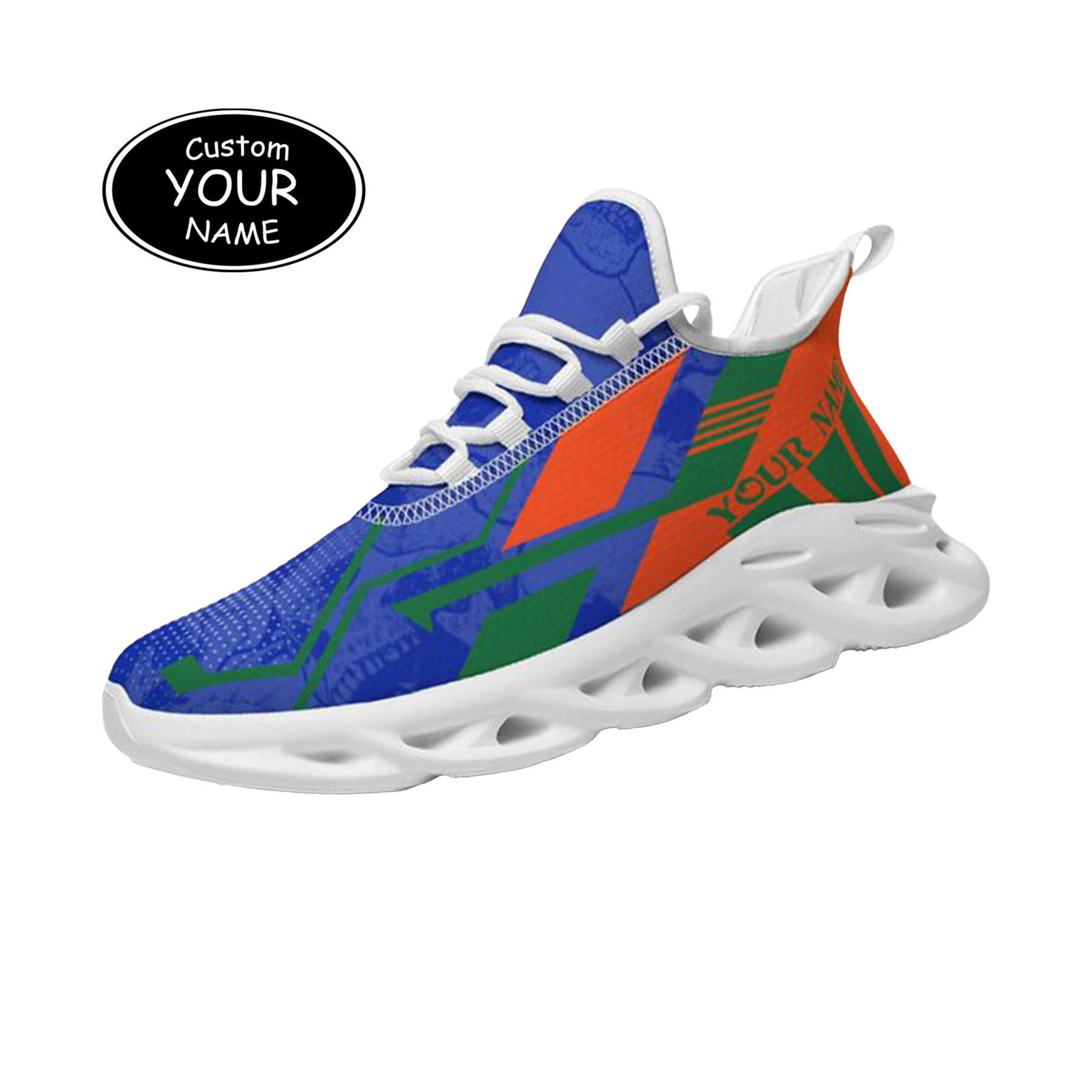 Max Sowl-25-yy-Gainesville-7-5, Personalized Florida Gators Custom Max Sowl Shoes, Personalized Skull Sport Footwear, Custom Color-Blocked Running Shoes