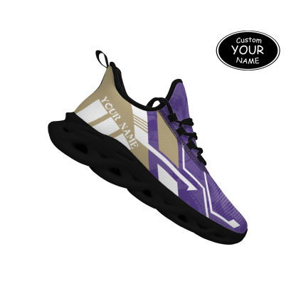 Max Sowl-25-yy-Seattle-13-5, Personalized Washington Huskies Custom Max Sowl Shoes, Personalized Skull Sport Footwear, Custom Color-Blocked Running Shoes