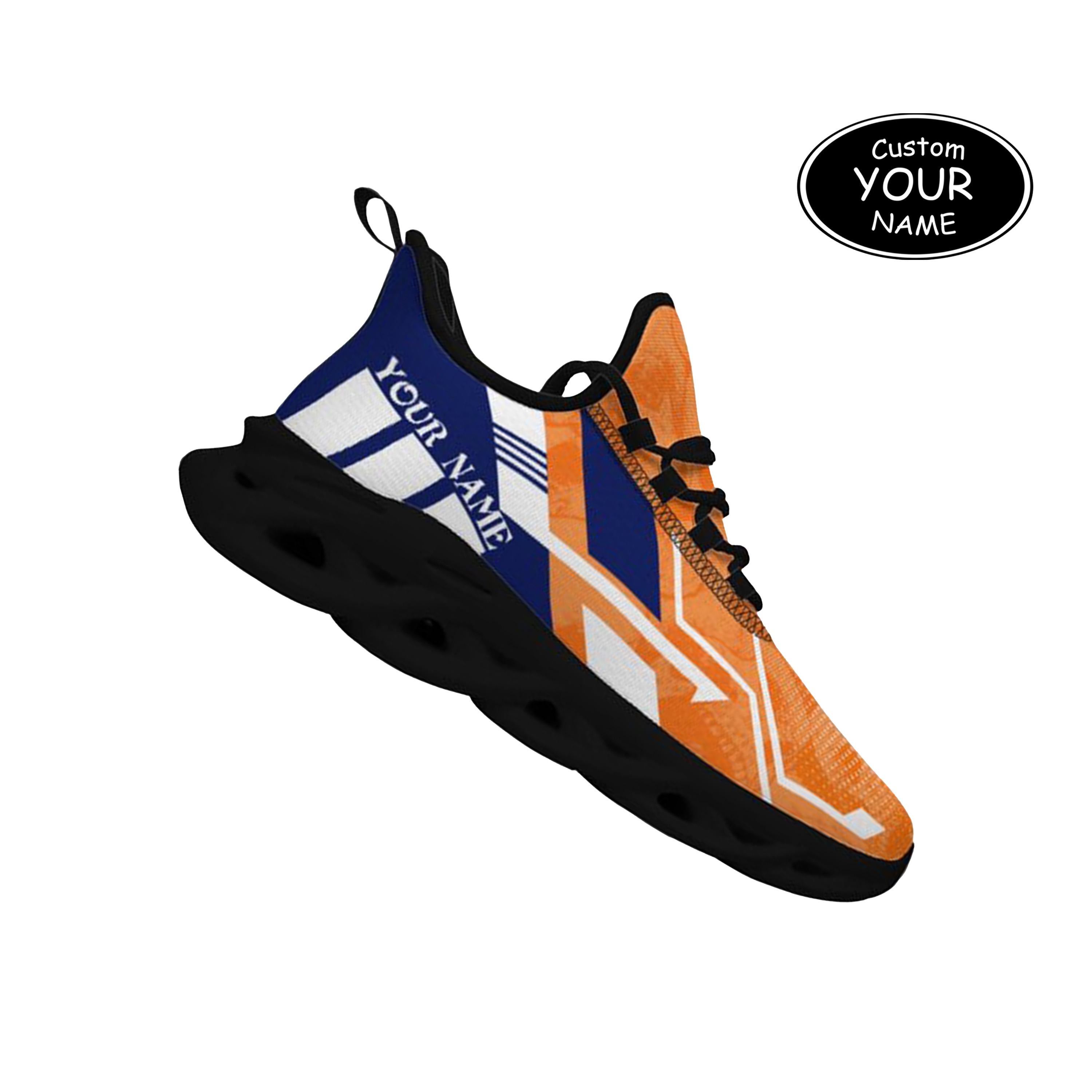 Max Sowl-25-yy-Syracuse-15-5, Personalized Syracuse Orange Custom Max Sowl Shoes, Personalized Skull Sport Footwear, Custom Color-Blocked Running Shoes
