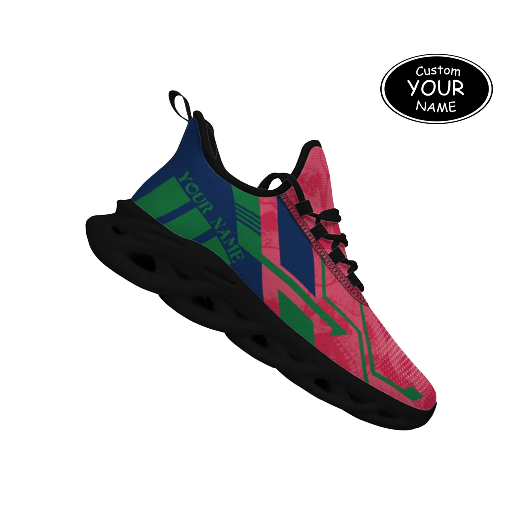 Max Sowl-25-yy-Fresno-18-5, Personalized Fresno State Bulldogs Custom Max Sowl Shoes, Personalized Skull Sport Footwear, Custom Color-Blocked Running Shoes