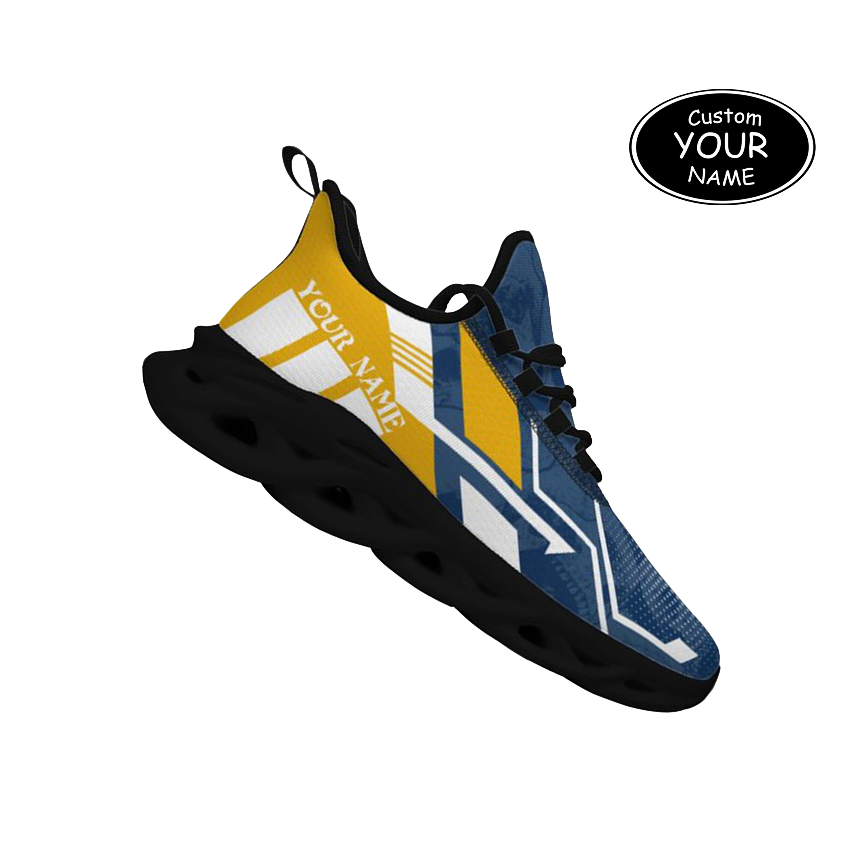 Max Sowl-25-yy-Morgantown-20-5, Personalized West Virginia Mountaineers Custom Max Sowl Shoes, Personalized Skull Sport Footwear, Custom Color-Blocked Running Shoes
