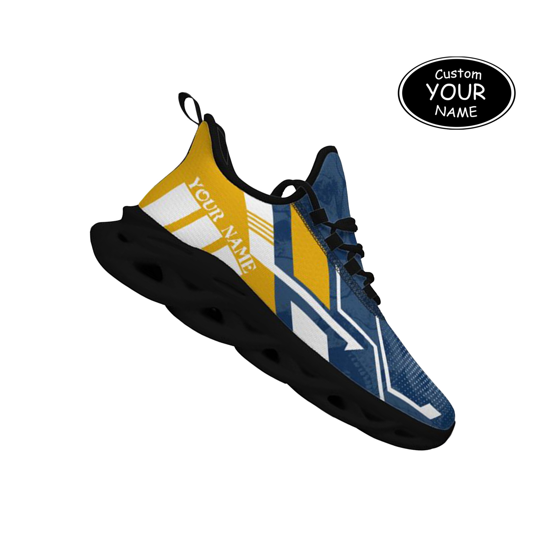 Max Sowl-25-yy-Morgantown-20-5, Personalized West Virginia Mountaineers Custom Max Sowl Shoes, Personalized Skull Sport Footwear, Custom Color-Blocked Running Shoes