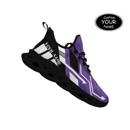 Max Sowl-25-yy-Evanston-21-5, Personalized Northwestern Wildcats Custom Max Sowl Shoes, Personalized Skull Sport Footwear, Custom Color-Blocked Running Shoes