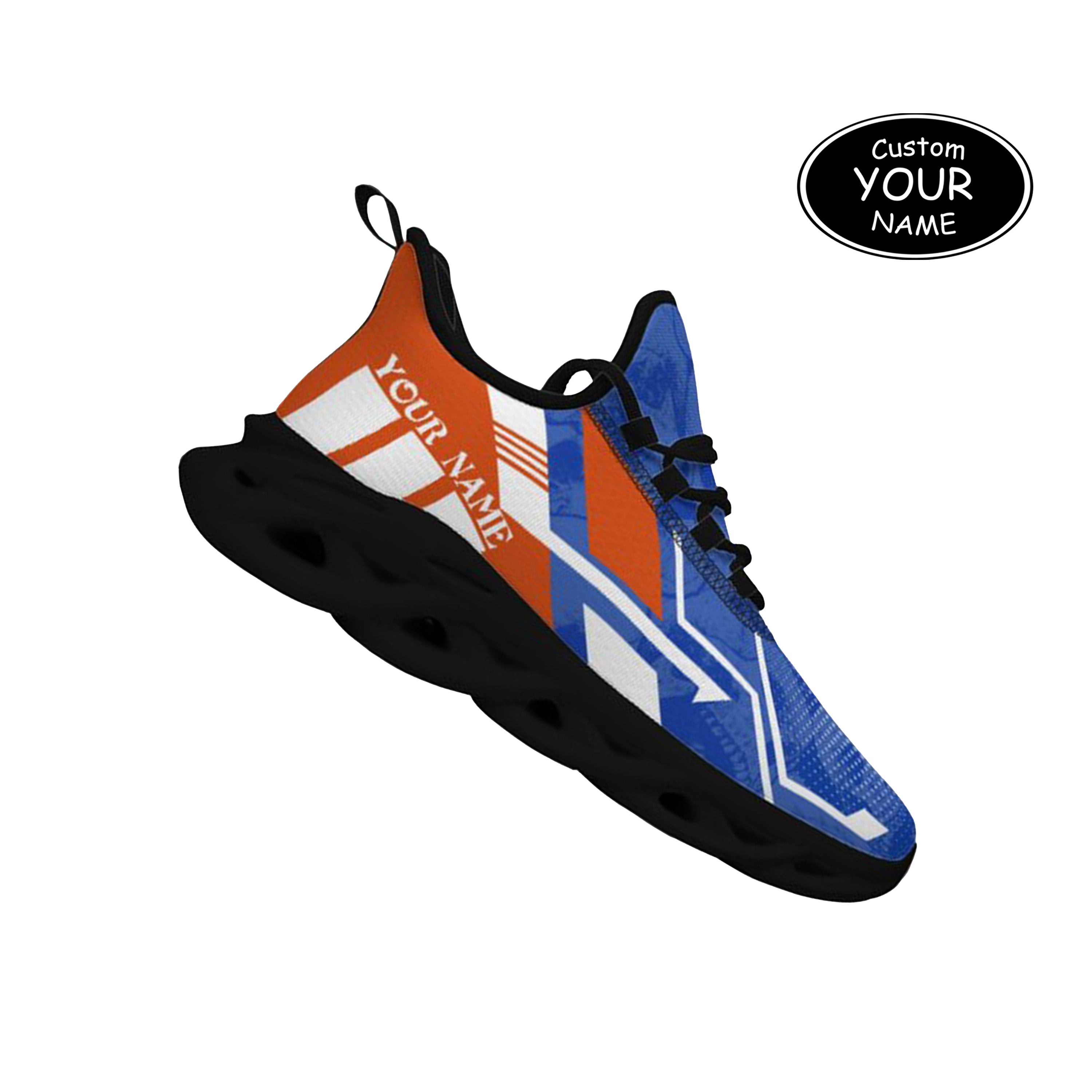 Max Sowl-25-yy-Boise-23-5, Personalized Boise State Broncos Custom Max Sowl Shoes, Personalized Skull Sport Footwear, Custom Color-Blocked Running Shoes