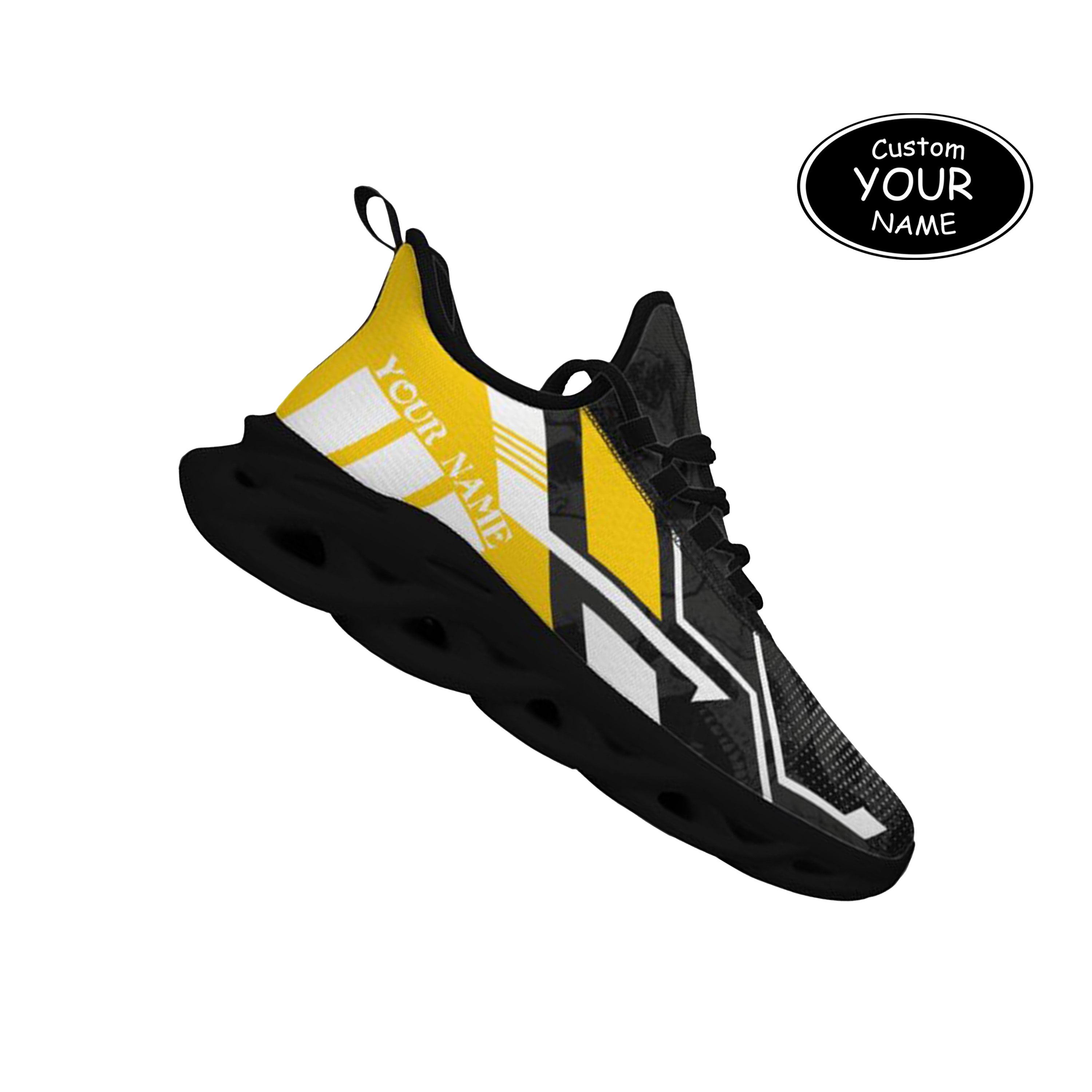 Max Sowl-25-yy-Iowa City-25-5, Personalized Iowa Hawkeyes Custom Max Sowl Shoes, Personalized Skull Sport Footwear, Custom Color-Blocked Running Shoes