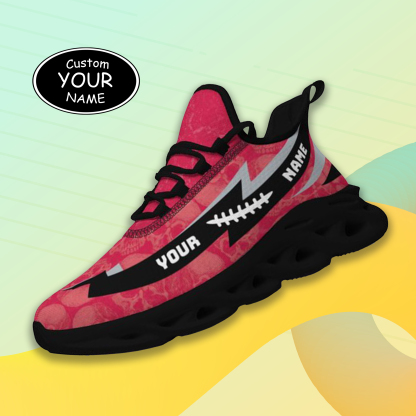 Max Sowl-25-cy-Columbus-3-6, Personalized Ohio State Buckeyes Custom Max Sowl Shoes, Personalized Skull Sport Footwear, Custom Color-Blocked Running Shoes