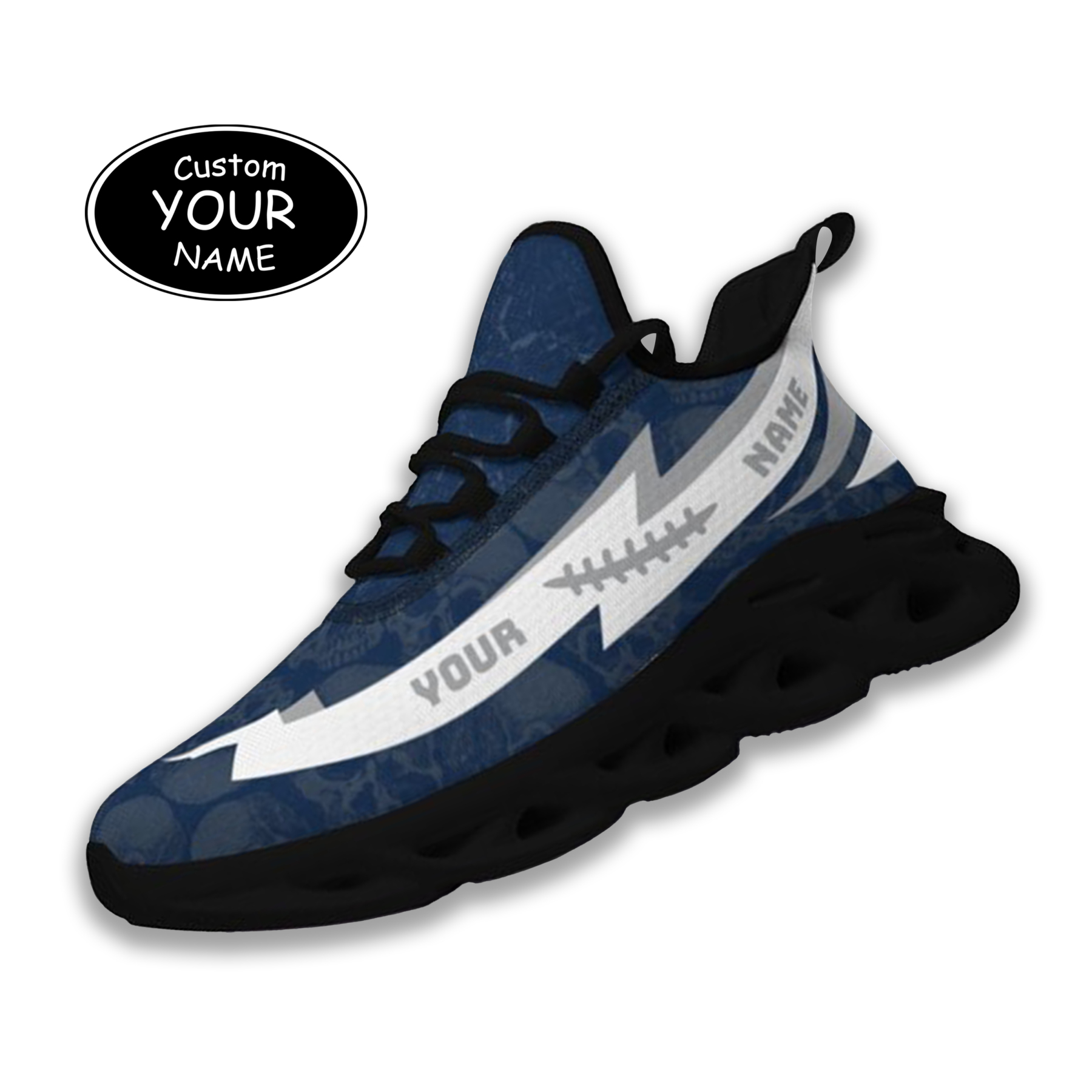 Max Sowl-25-cy-State College-17-6, Personalized Penn State Nittany Lions Custom Max Sowl Shoes, Personalized Skull Sport Footwear, Custom Color-Blocked Running Shoes