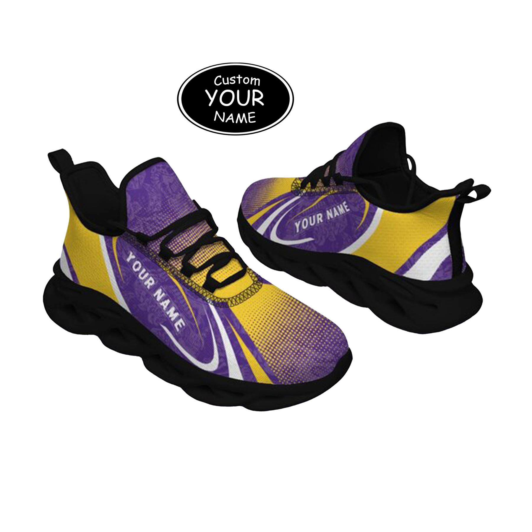 Max Sowl-25-yy-Baton Rouge-6-6, Personalized LSU Tigers Custom Max Sowl Shoes, Personalized Skull Sport Footwear, Custom Color-Blocked Running Shoes