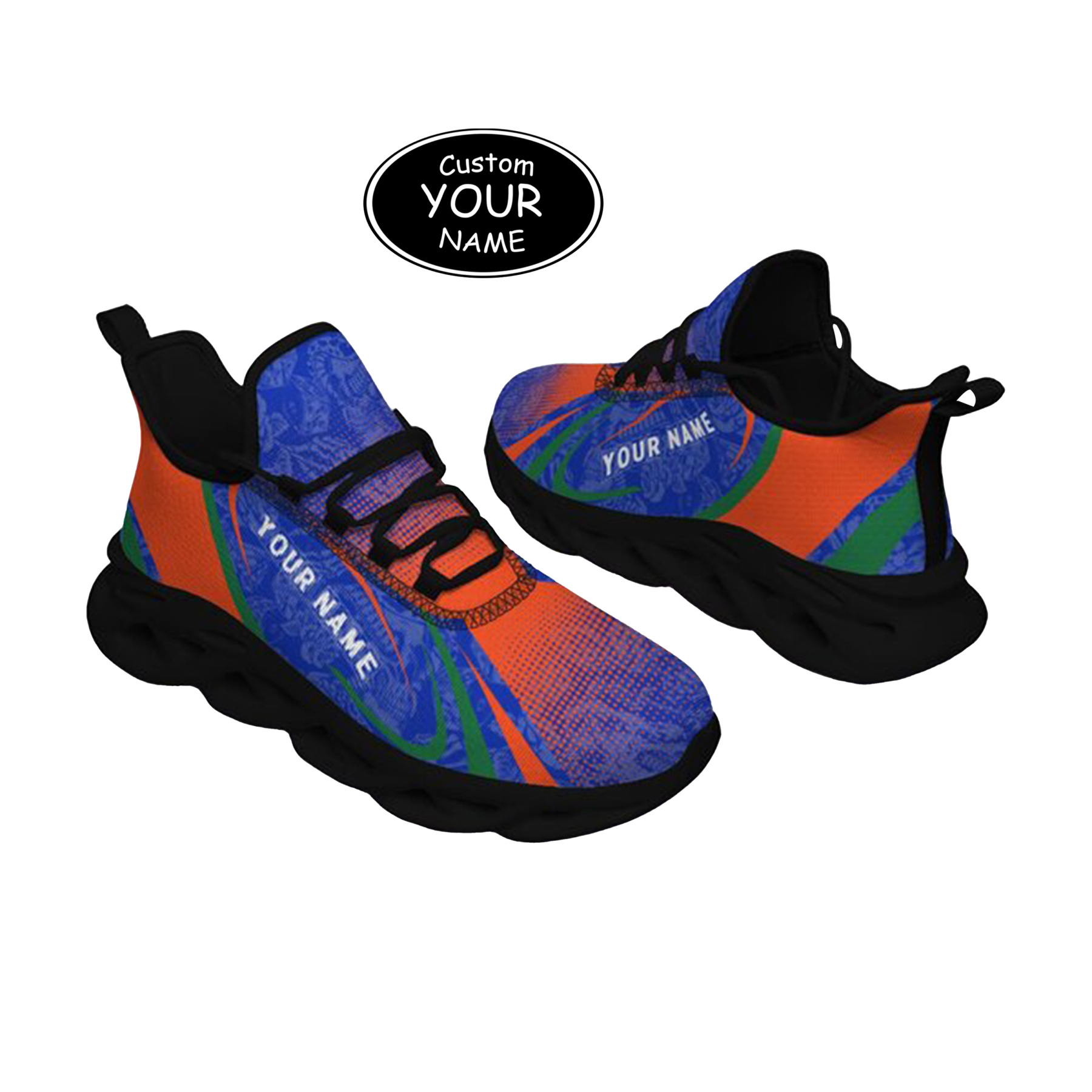 Max Sowl-25-yy-Gainesville-7-6, Personalized Florida Gators Custom Max Sowl Shoes, Personalized Skull Sport Footwear, Custom Color-Blocked Running Shoes