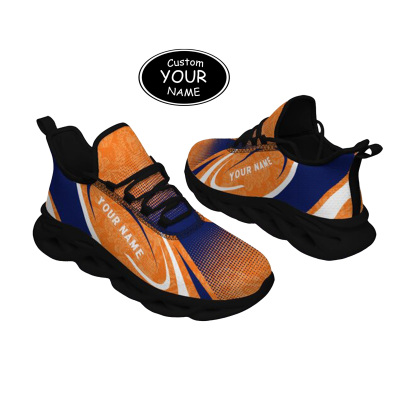 Max Sowl-25-yy-Syracuse-15-6, Personalized Syracuse Orange Custom Max Sowl Shoes, Personalized Skull Sport Footwear, Custom Color-Blocked Running Shoes