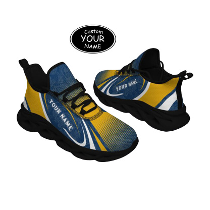 Max Sowl-25-yy-Morgantown-20-6, Personalized West Virginia Mountaineers Custom Max Sowl Shoes, Personalized Skull Sport Footwear, Custom Color-Blocked Running Shoes