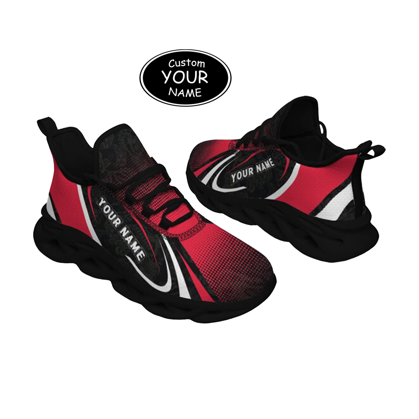 Max Sowl-25-yy-Cincinnati-24-6, Personalized Cincinnati Bearcats Custom Max Sowl Shoes, Personalized Skull Sport Footwear, Custom Color-Blocked Running Shoes