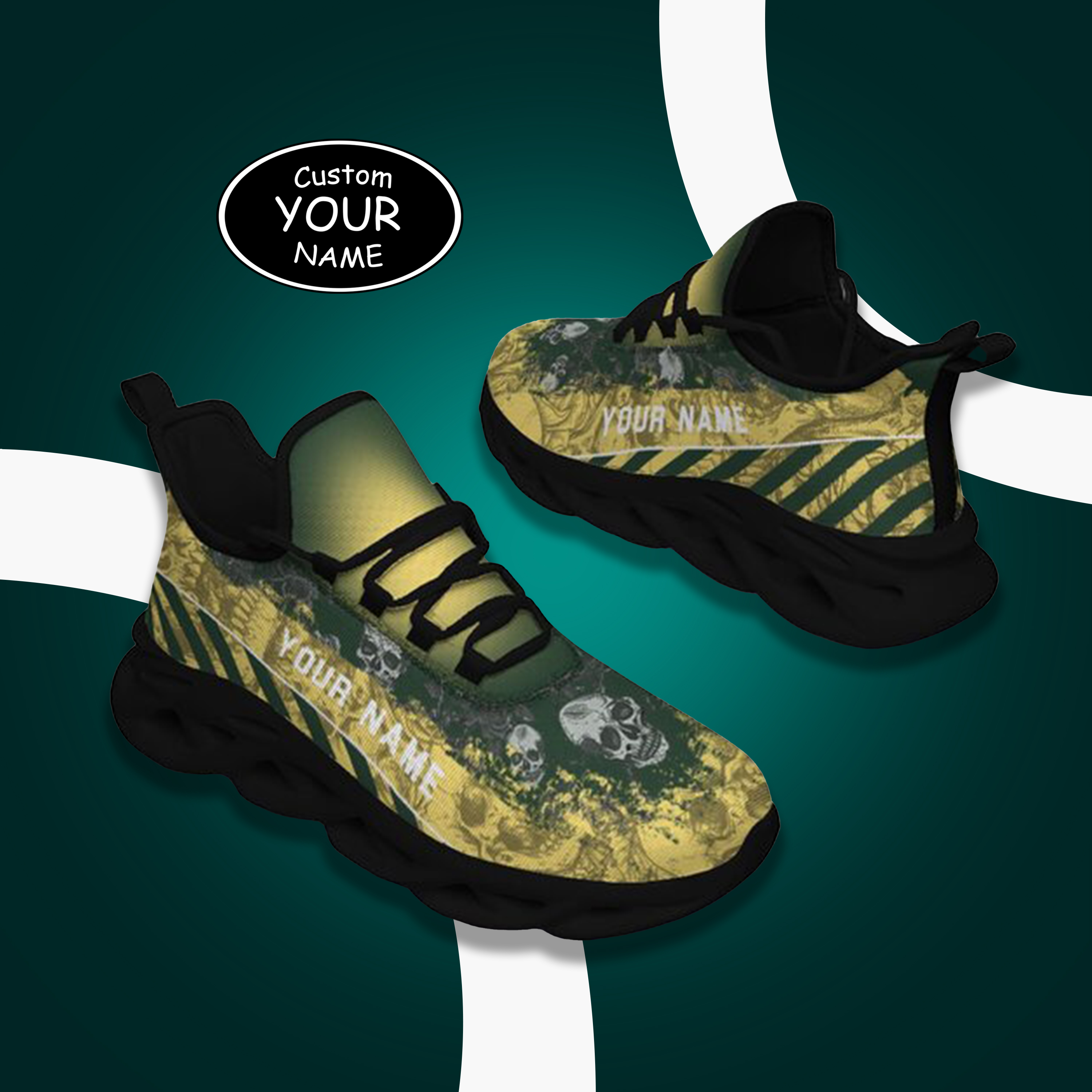 Personalized  Green Bay Sneakers, Custom Breathable Walking Shoes, Patriotic Running Shoes,Max Sowl-25-cy-Green Bay-13-2