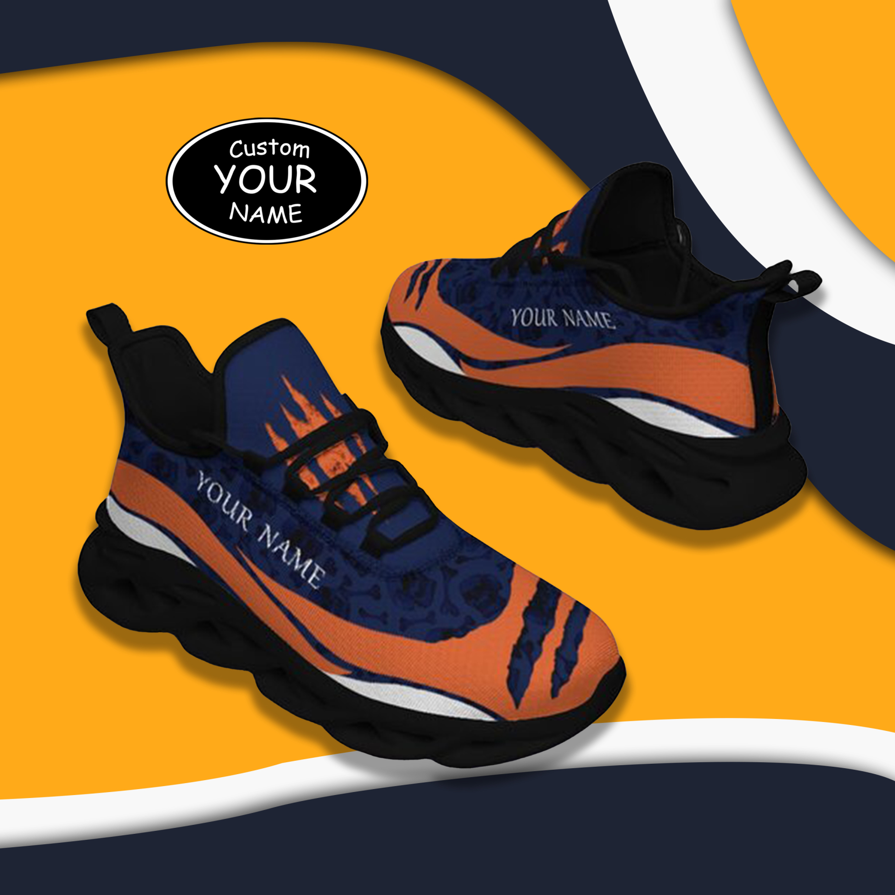 Max Sowl-25-cy-Chicago-7-3，Personalized  Chicago Sneakers, Custom Breathable Walking Shoes, Patriotic Running Shoes