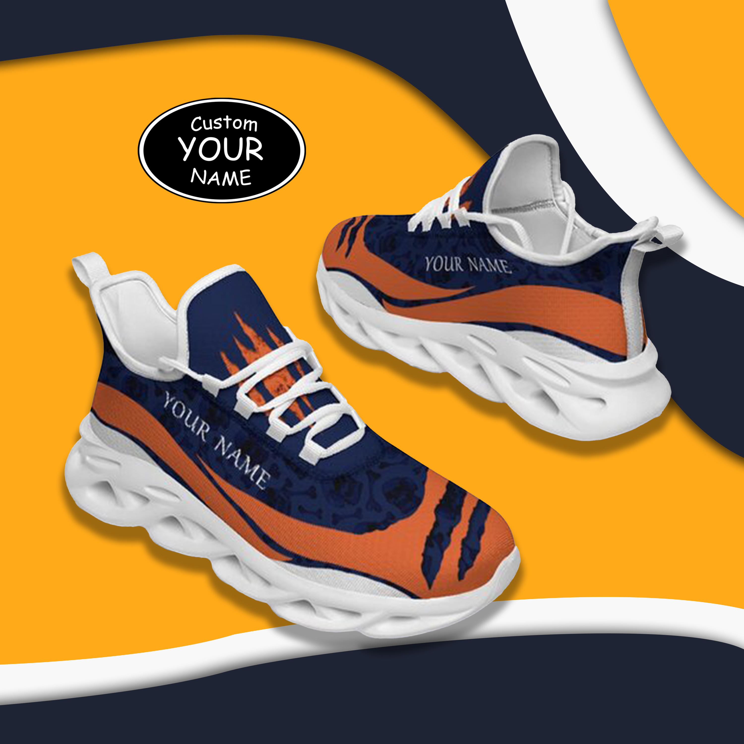 Max Sowl-25-cy-Chicago-7-3，Personalized  Chicago Sneakers, Custom Breathable Walking Shoes, Patriotic Running Shoes