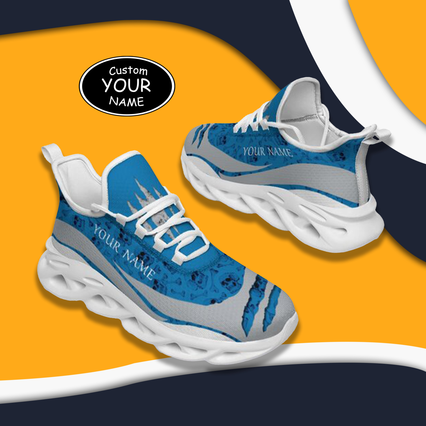 Max Sowl-25-cy-Detroit-11-3，Personalized  Detroit Sneakers, Custom Breathable Walking Shoes, Patriotic Running Shoes