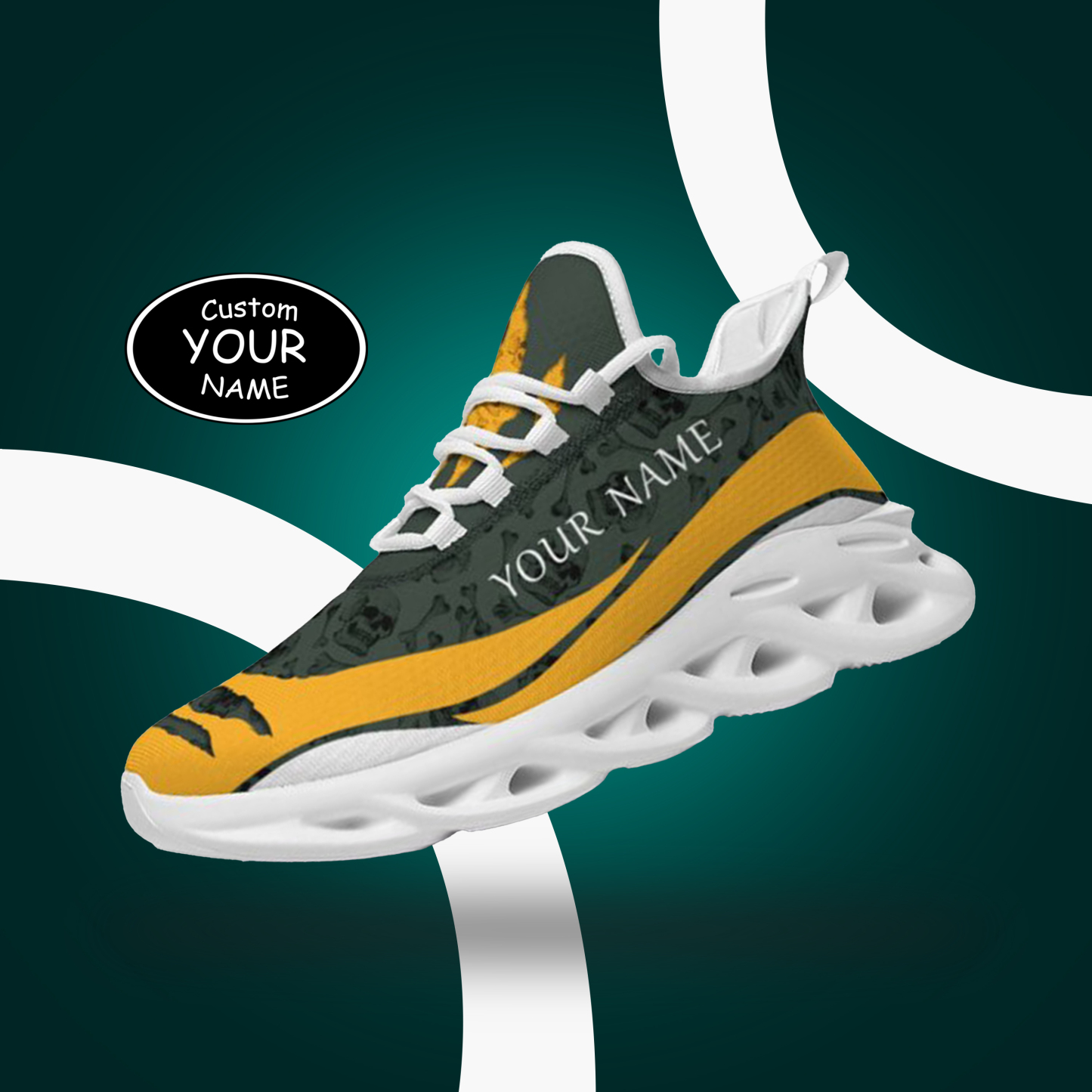 Max Sowl-25-cy-Green Bay-13-3，Personalized  Green Bay Sneakers, Custom Breathable Walking Shoes, Patriotic Running Shoes