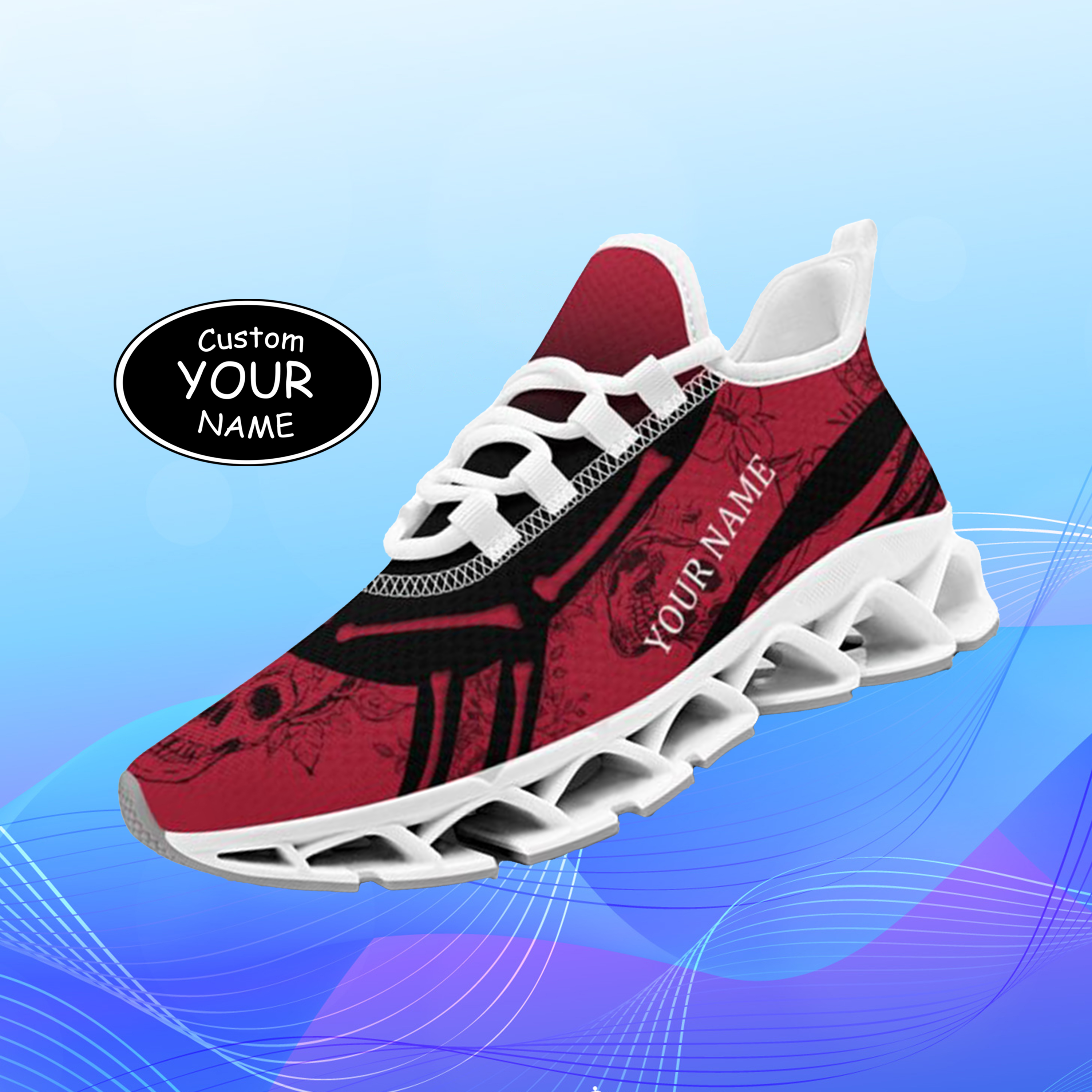 FN003-25-cy-Atlanta-3-1，Personalized  Atlanta Sneakers, Custom Breathable Walking Shoes, Patriotic Running Shoes