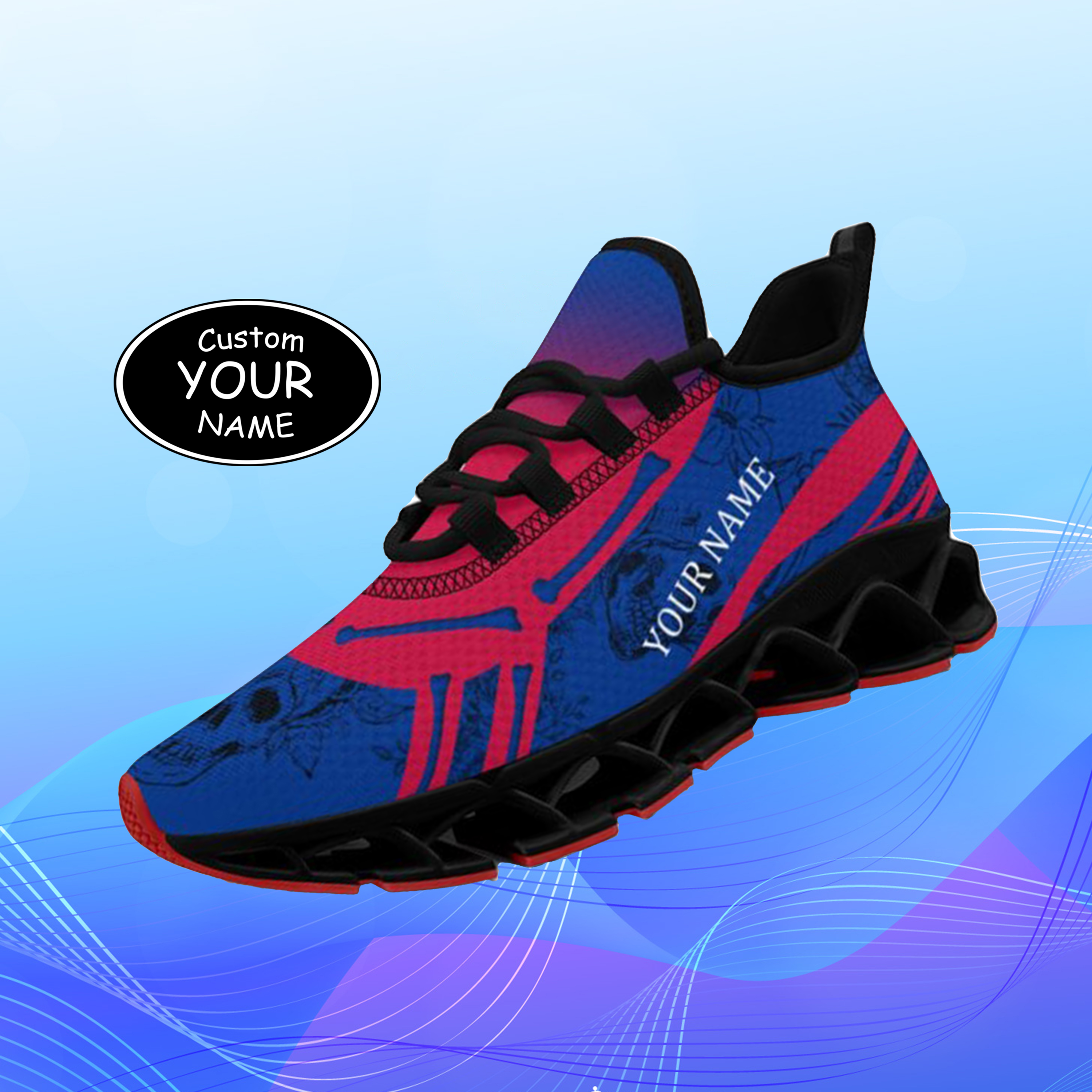 FN003-25-cy-Buffalo-4-1，Personalized  Buffalo Sneakers, Custom Breathable Walking Shoes, Patriotic Running Shoes