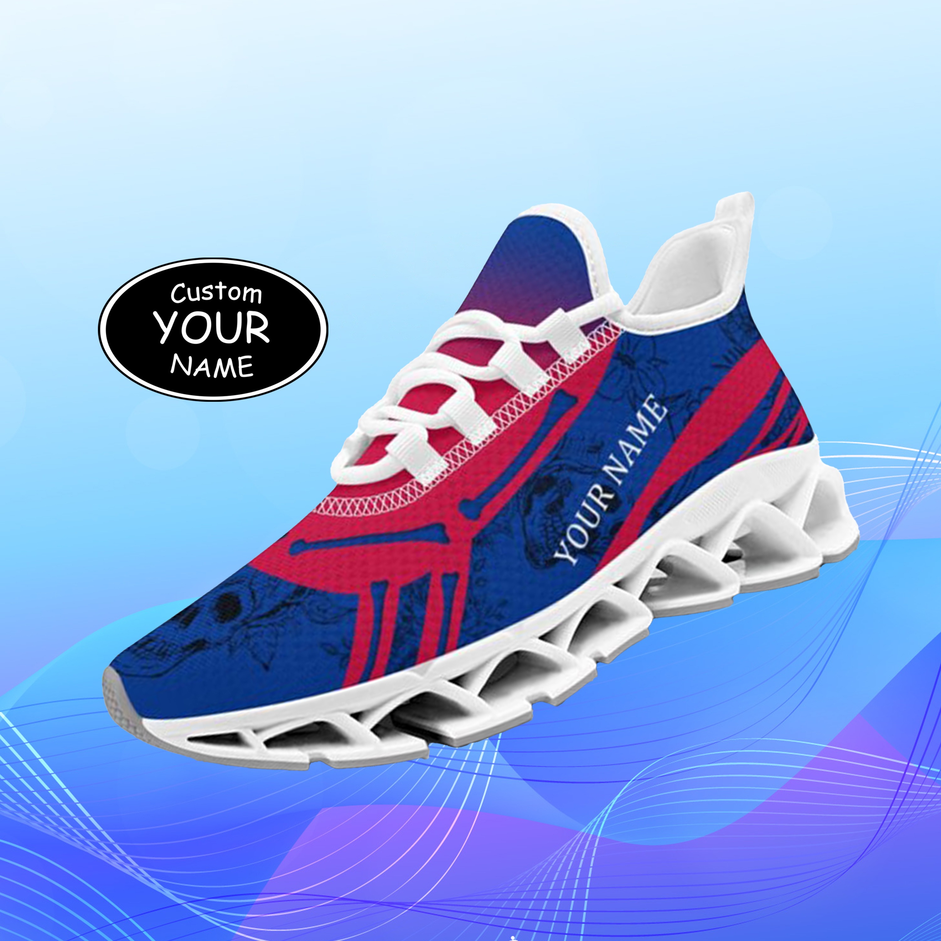 FN003-25-cy-Buffalo-4-1，Personalized  Buffalo Sneakers, Custom Breathable Walking Shoes, Patriotic Running Shoes