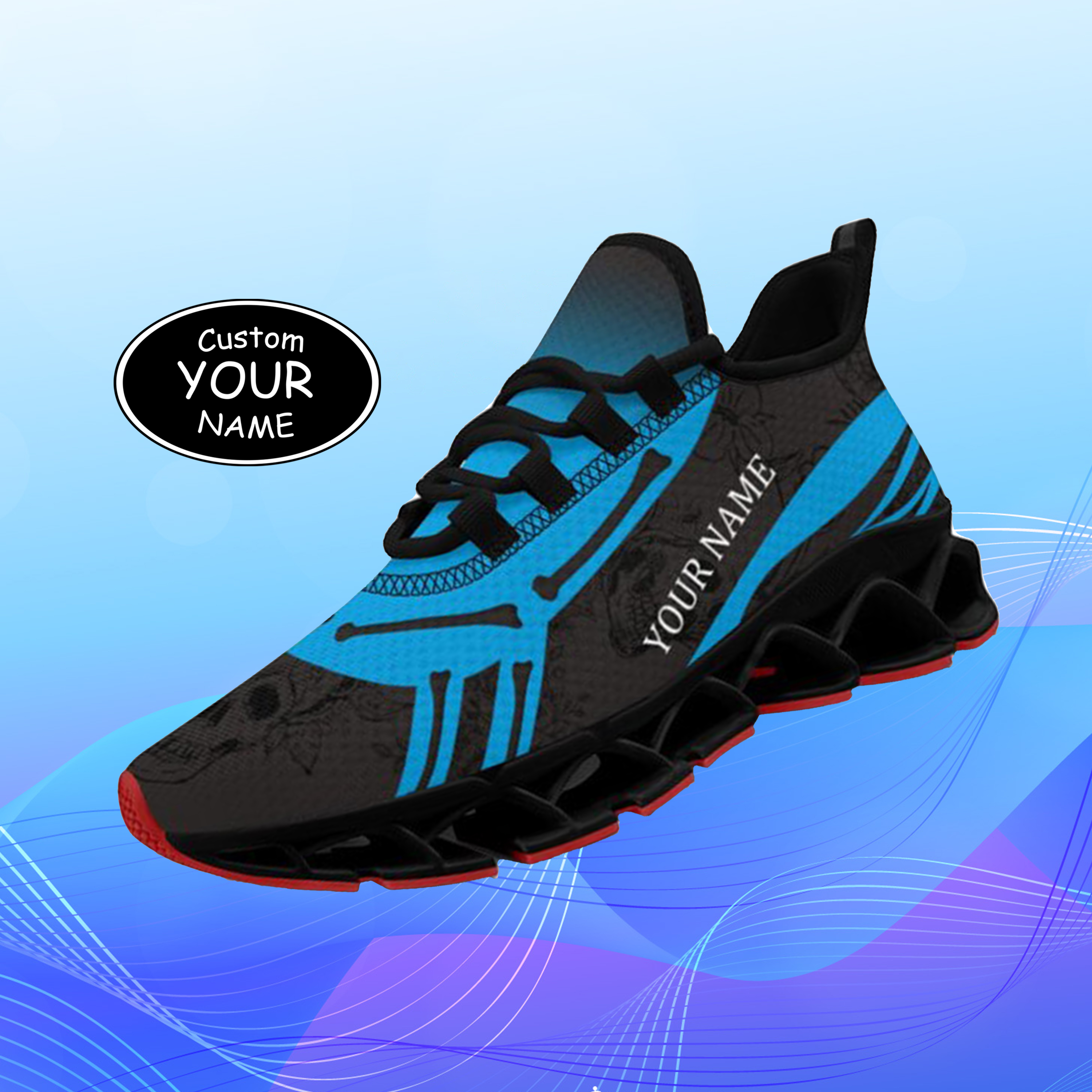 FN003-25-cy-Carolina-5-1，Personalized  Carolina Sneakers, Custom Breathable Walking Shoes, Patriotic Running Shoes