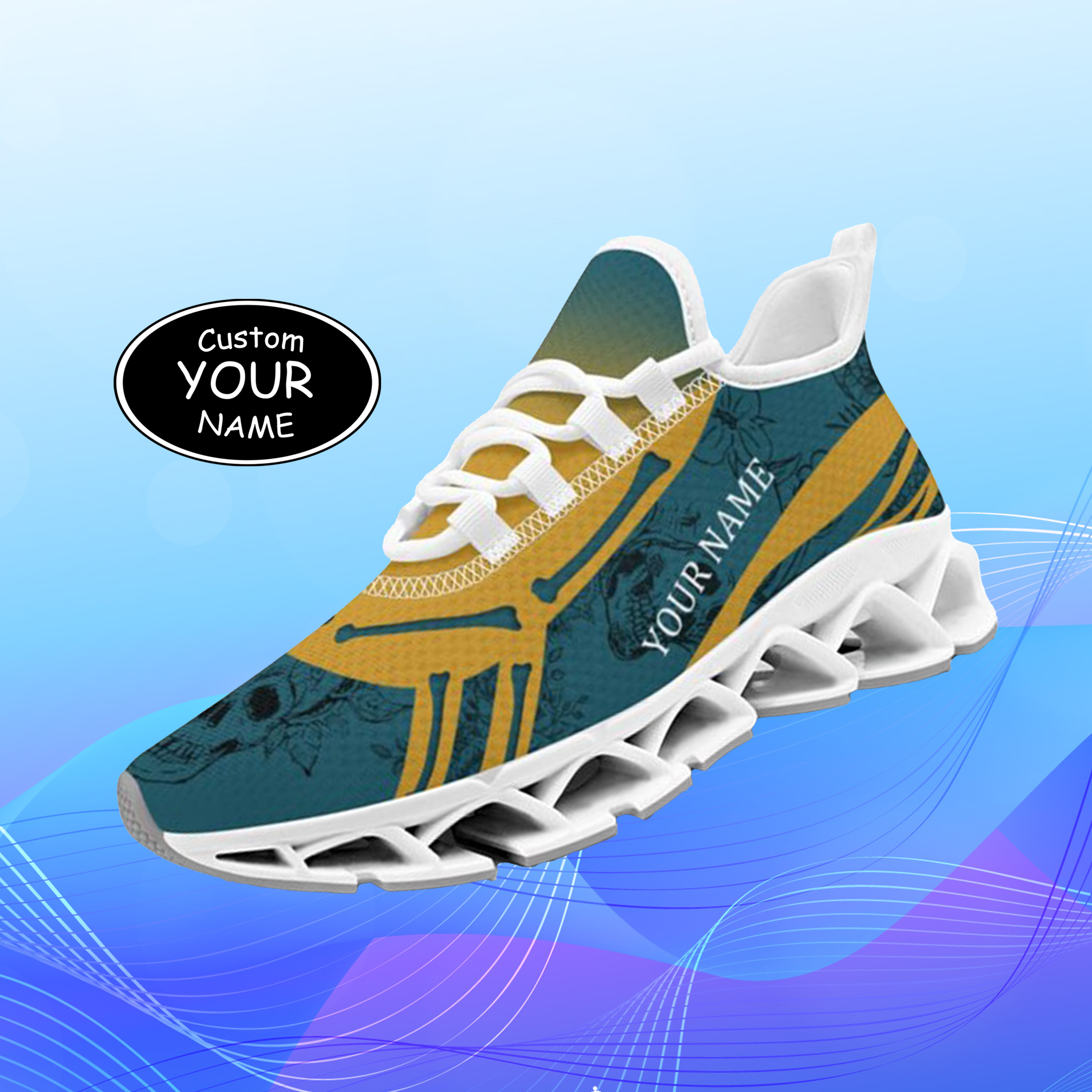 FN003-25-cy-Jacksonville-16-1,Personalized  Jacksonville Sneakers, Custom Breathable Walking Shoes, Patriotic Running Shoes