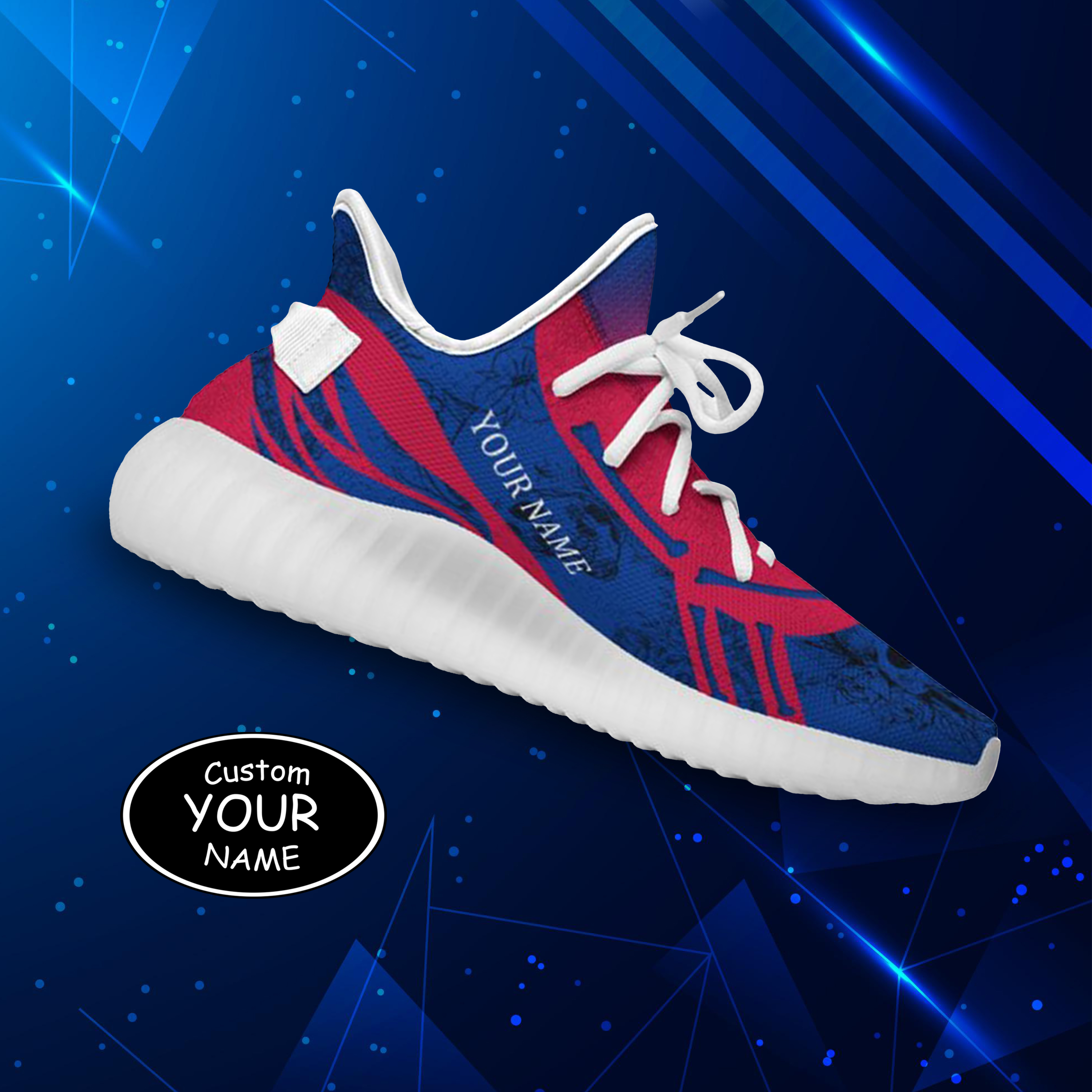 SH051-25-cy-Buffalo-4-1，Personalized  Buffalo Sneakers, Custom Breathable Walking Shoes, Patriotic Running Shoes