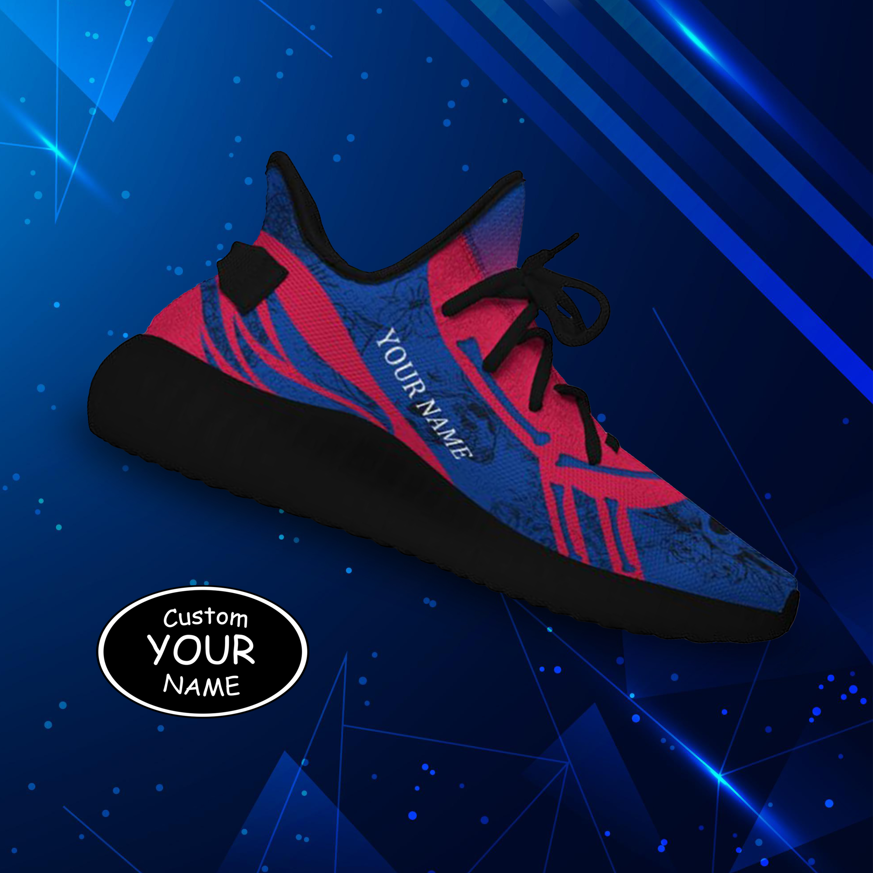 SH051-25-cy-Buffalo-4-1，Personalized  Buffalo Sneakers, Custom Breathable Walking Shoes, Patriotic Running Shoes