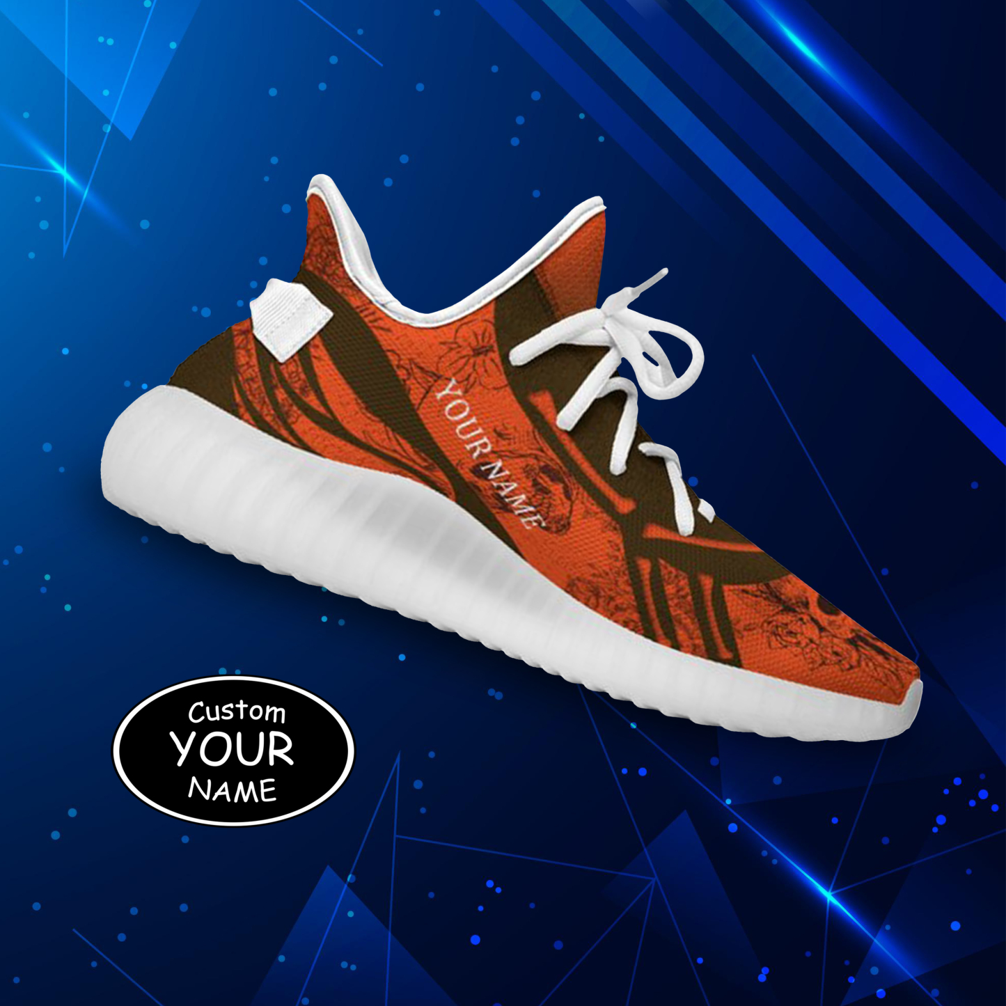 SH051-25-cy-Cleveland-8-1，Personalized  Cleveland Sneakers, Custom Breathable Walking Shoes, Patriotic Running Shoes
