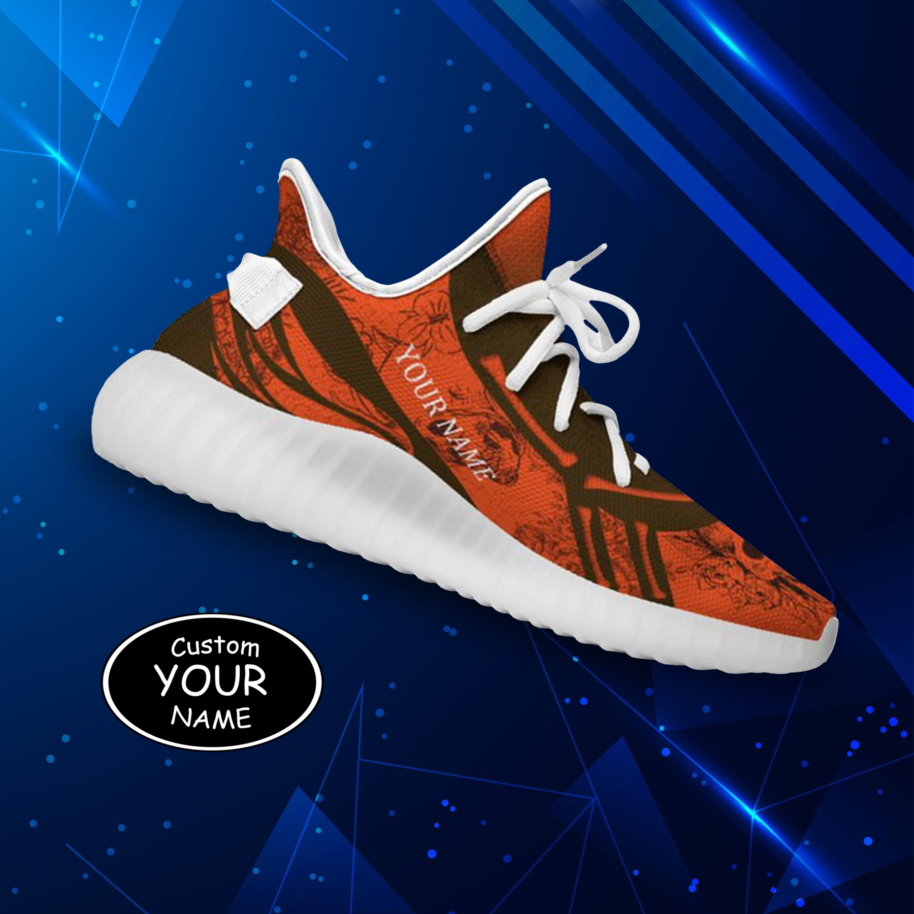 SH051-25-cy-Cleveland-8-1，Personalized  Cleveland Sneakers, Custom Breathable Walking Shoes, Patriotic Running Shoes