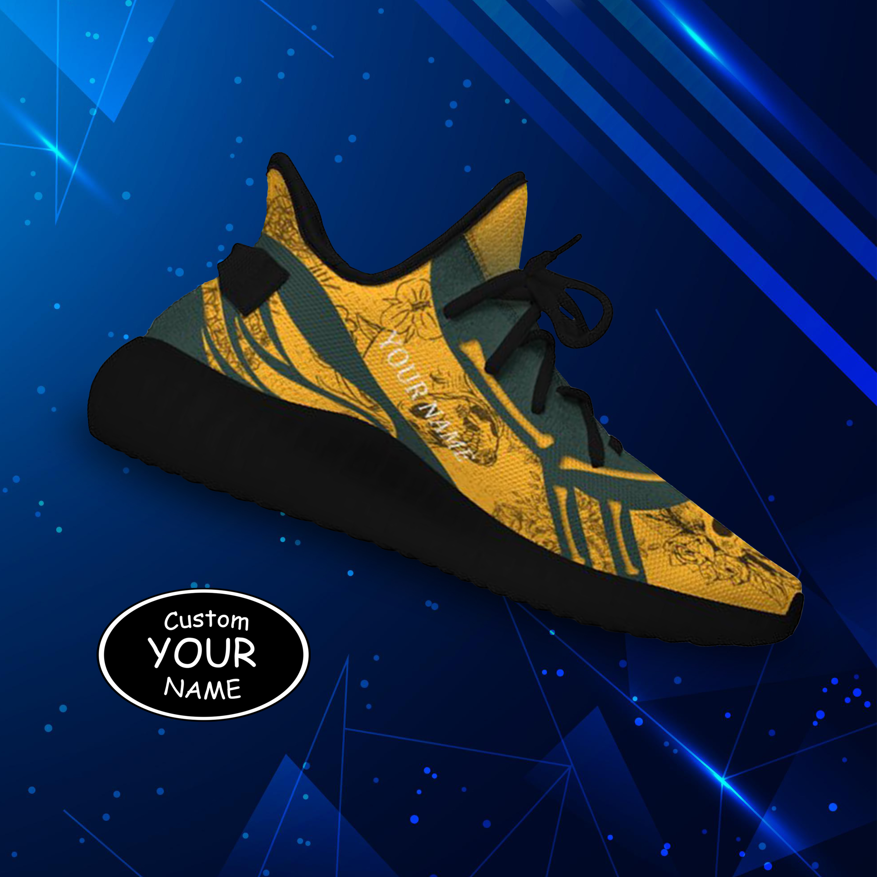 SH051-25-cy-Green Bay-13-1，Personalized  Green Bay Sneakers, Custom Breathable Walking Shoes, Patriotic Running Shoes