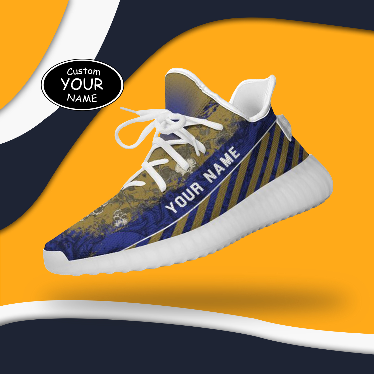 Personalized Baltimore Sneakers, Custom Breathable Walking Shoes, Patr