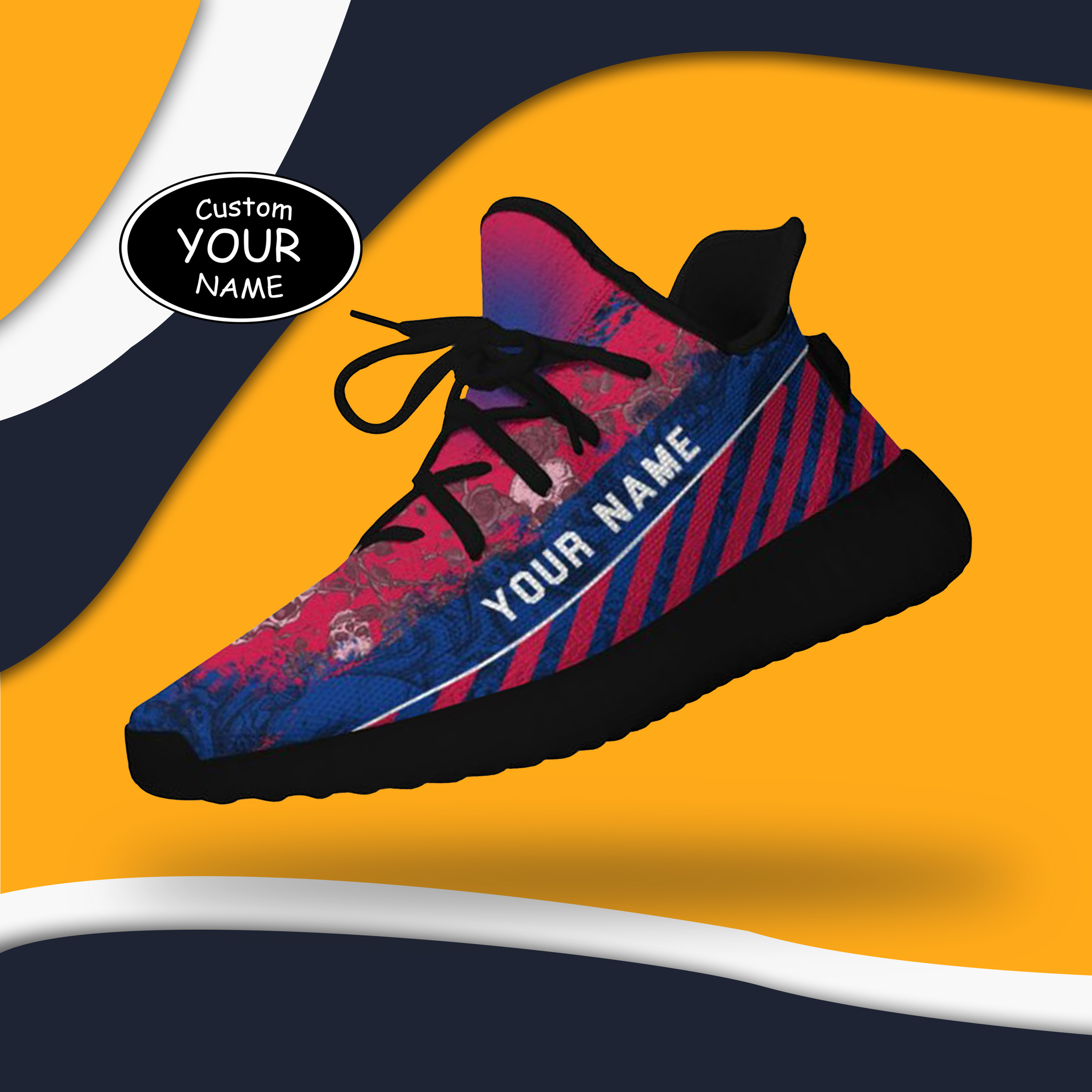 SH051-25-cy-Buffalo-4-2，Personalized  Buffalo Sneakers, Custom Breathable Walking Shoes, Patriotic Running Shoes