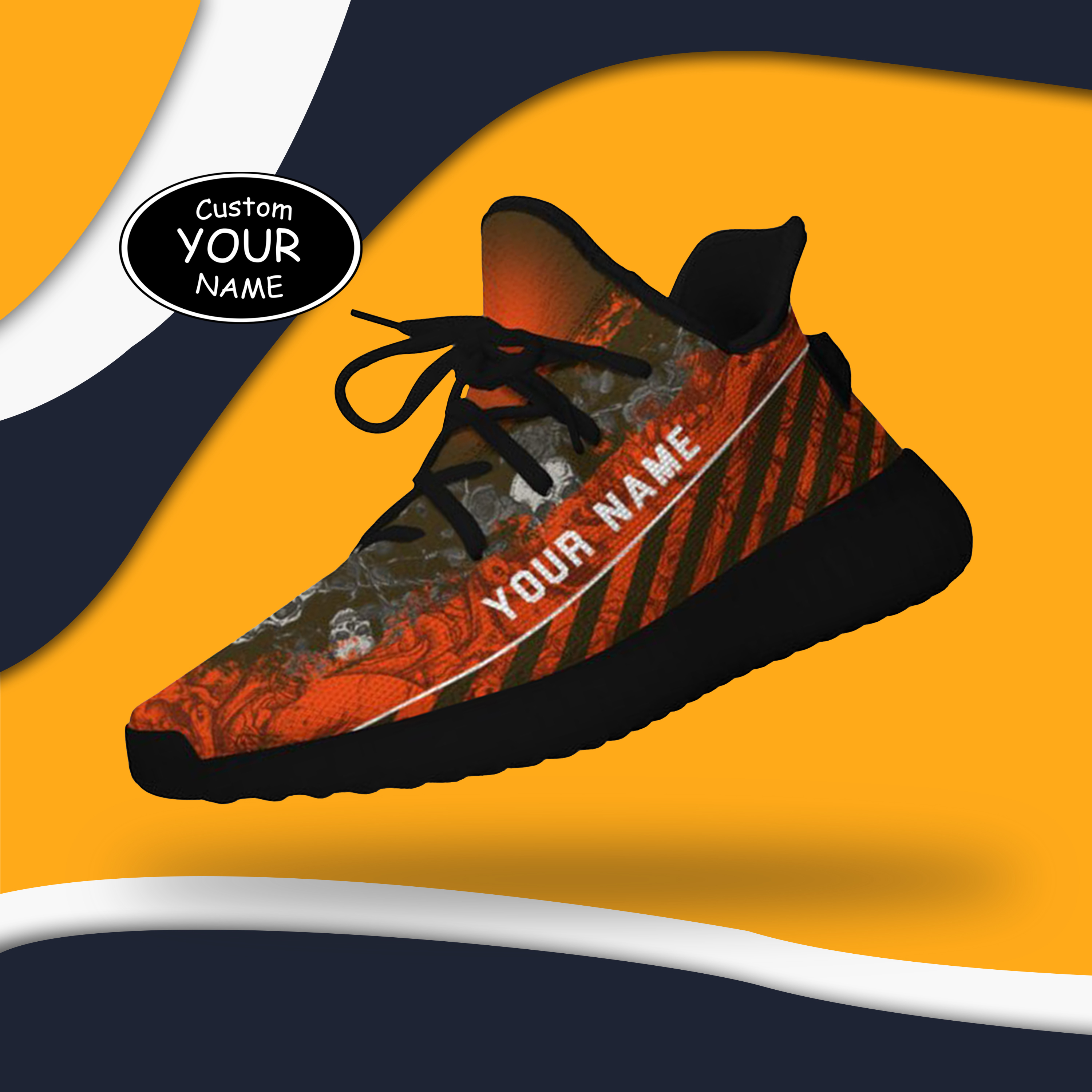 SH051-25-cy-Cleveland-8-2，Personalized  Cleveland Sneakers, Custom Breathable Walking Shoes, Patriotic Running Shoes