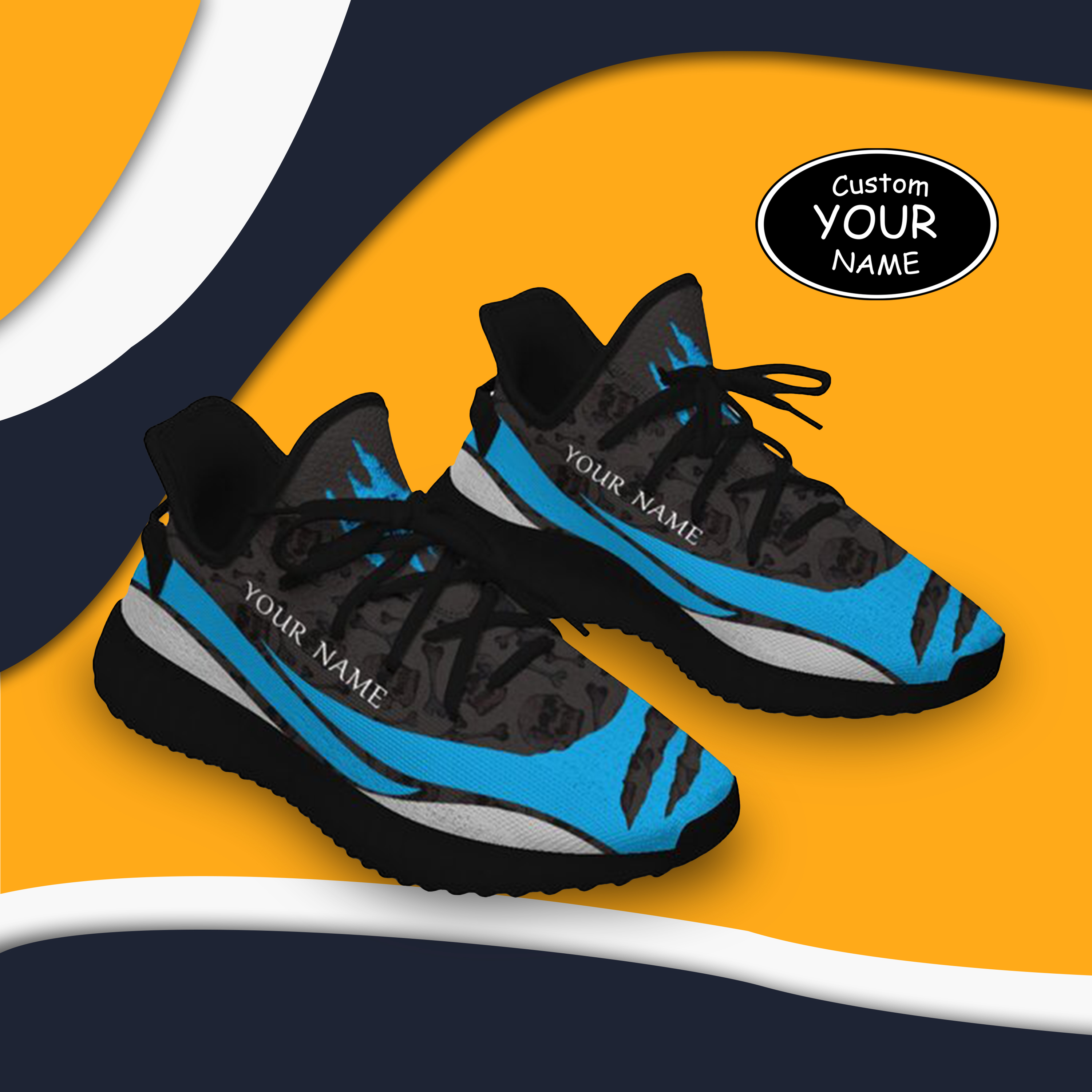 SH051-25-cy-Carolina-5-3，Personalized  Carolina Sneakers, Custom Breathable Walking Shoes, Patriotic Running Shoes